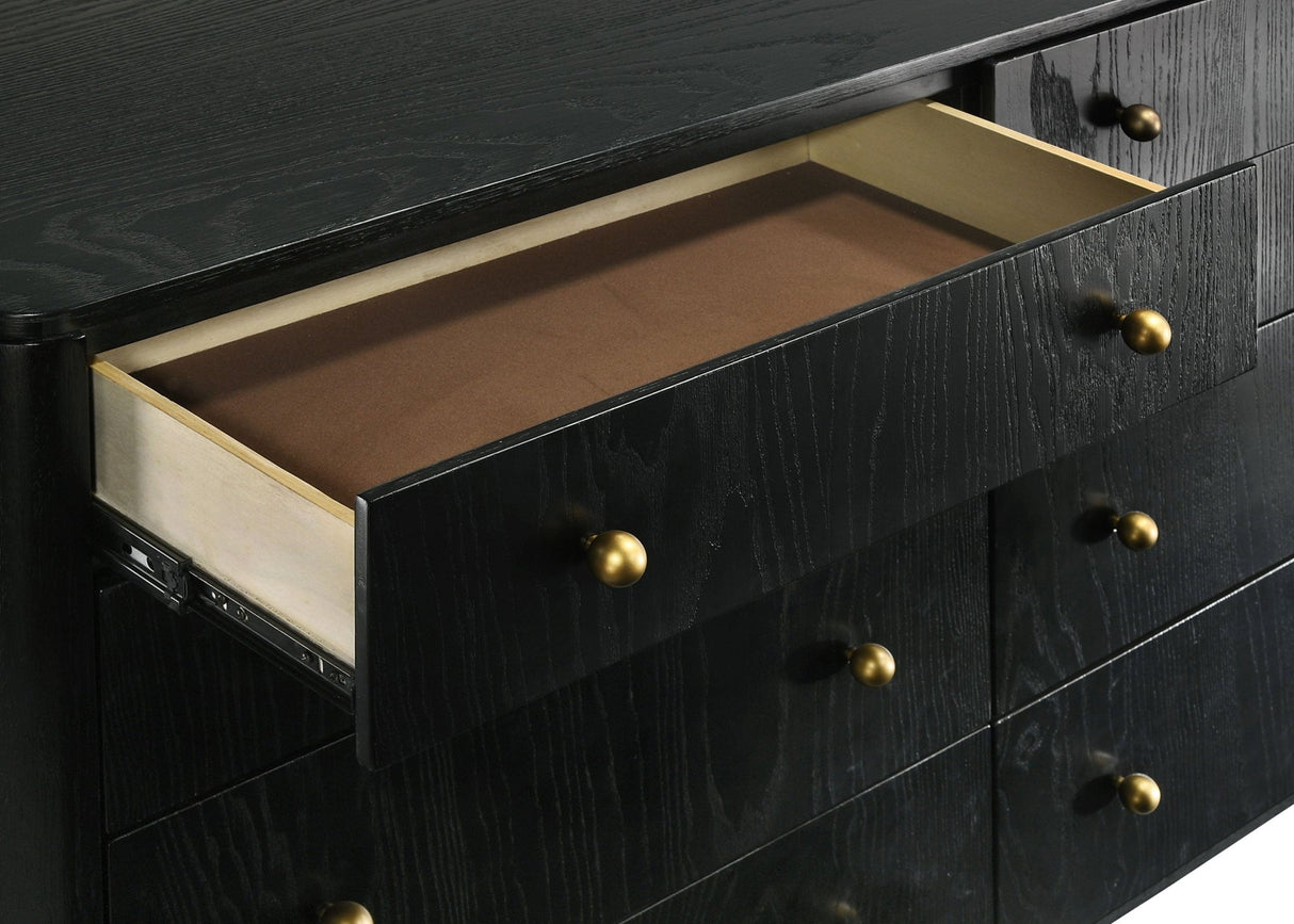 Arini 8 - drawer Bedroom Dresser with Mirror Black | Coaster | Home Elegance USA