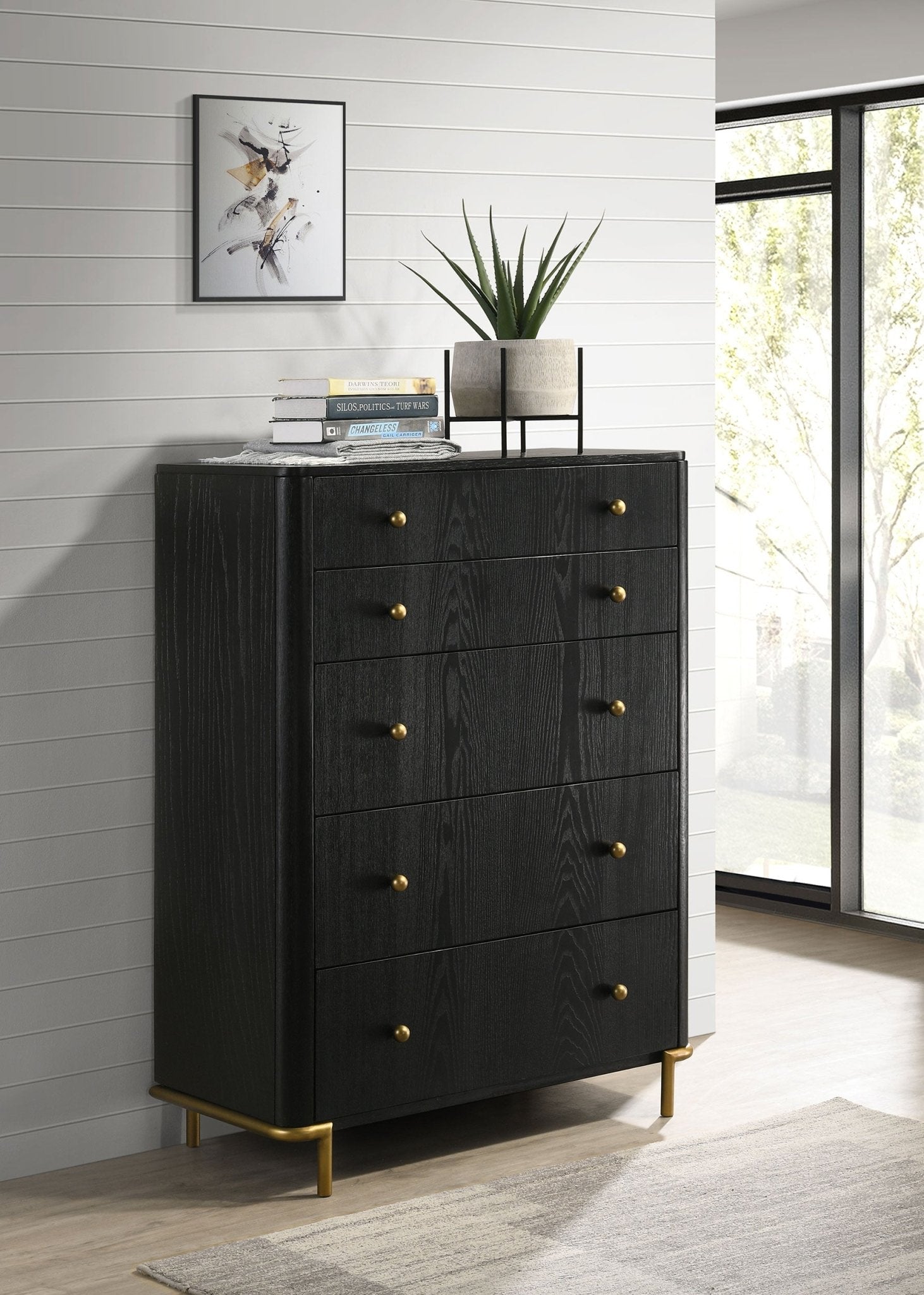 Arini 5 - drawer Bedroom Chest Black | Coaster | Home Elegance USA