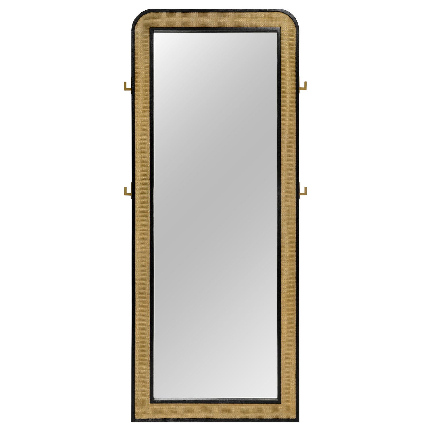 Arini Cane Weave Full Length Standing Floor Mirror Black - Home Elegance USA