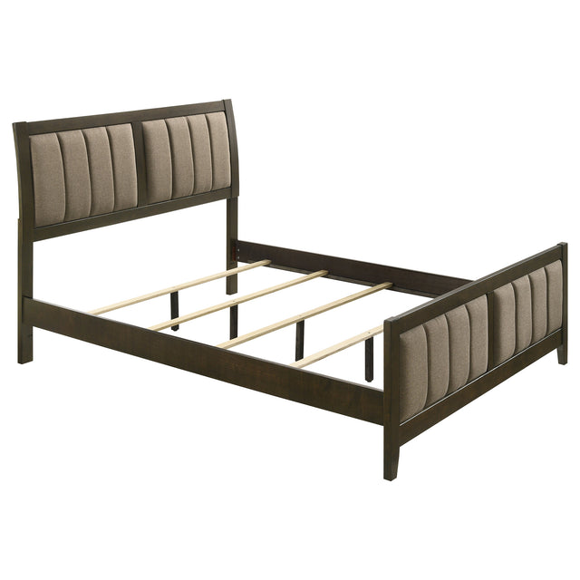 Wilkes 51-inch Upholstered Queen Bed Dark Cocoa -  Coaster Furniture