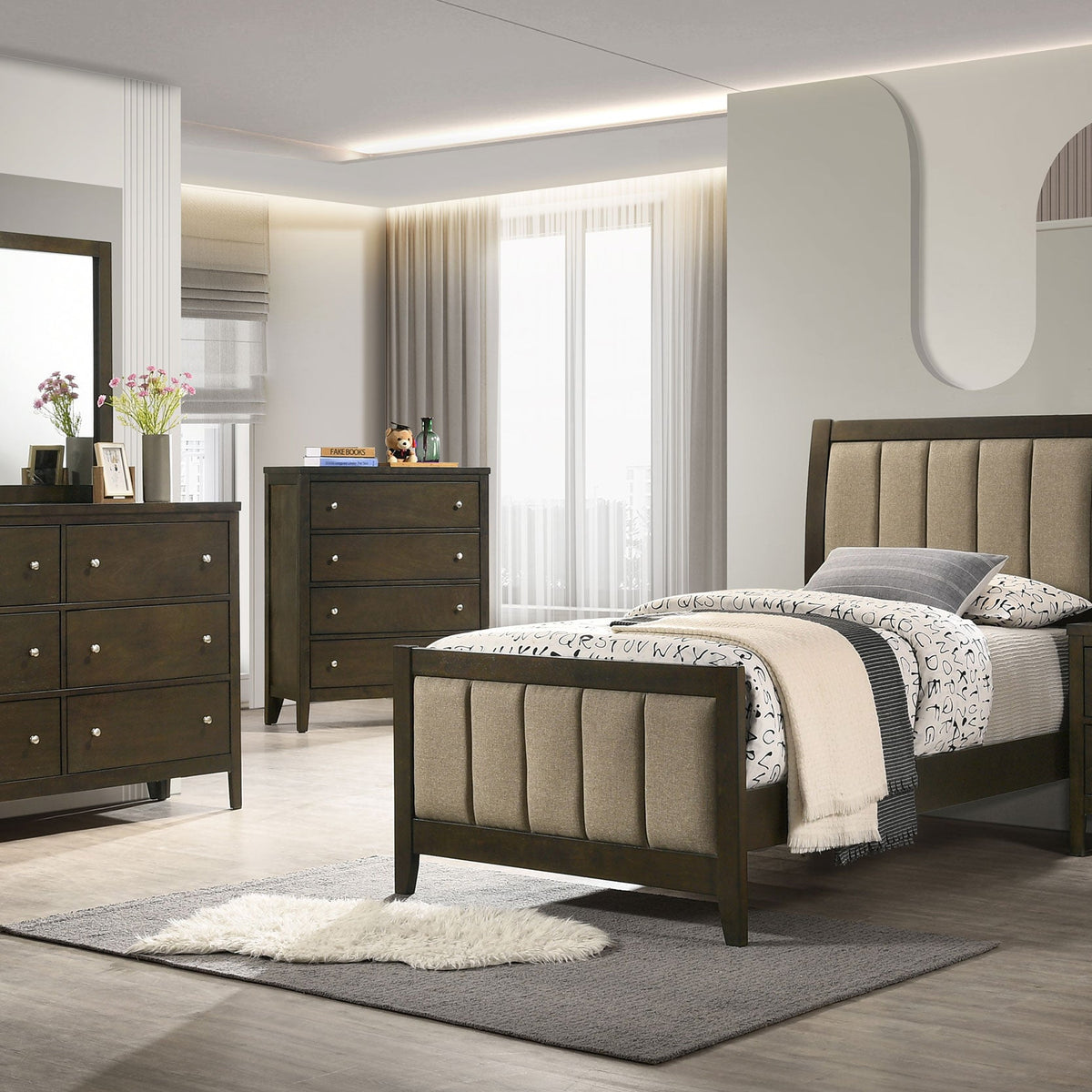 Dorian 5-piece Twin Bedroom Set Dark Cocoa