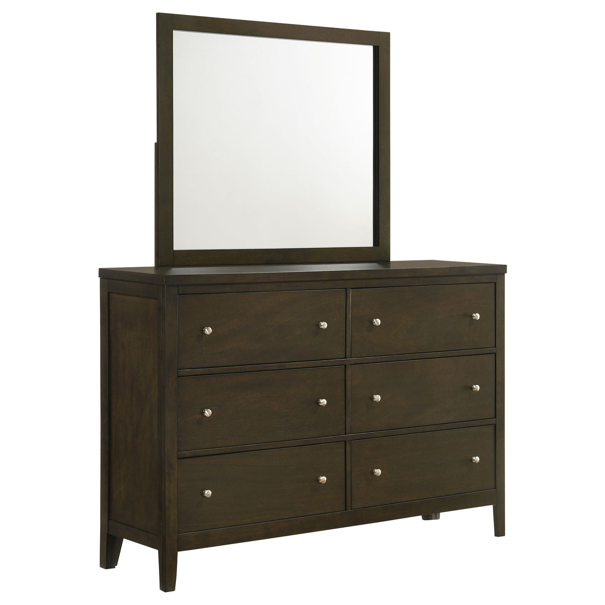Wilkes 6-drawer Dresser and Mirror Dark Cocoa - Home Elegance USA