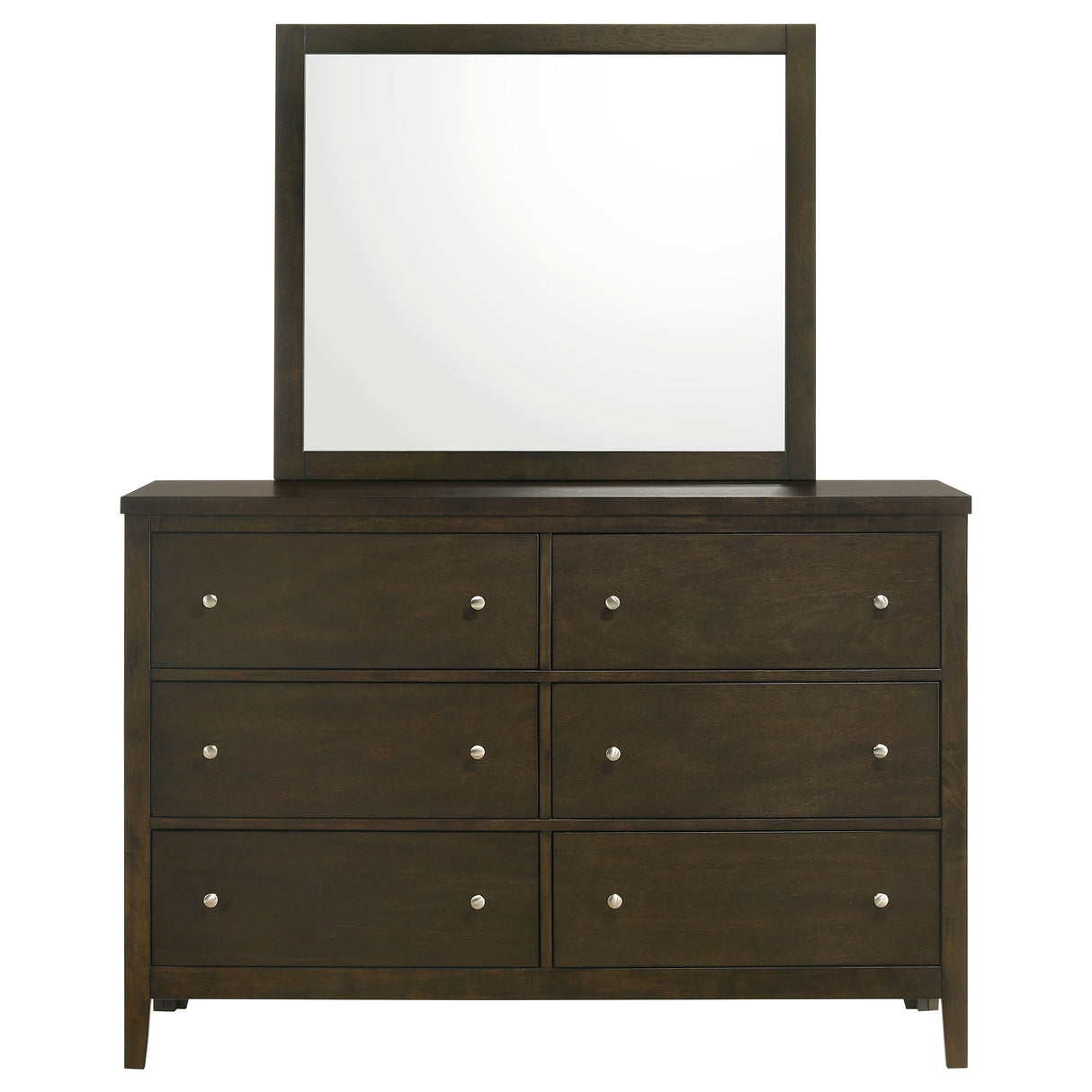 Wilkes 6-drawer Dresser and Mirror Dark Cocoa - Home Elegance USA