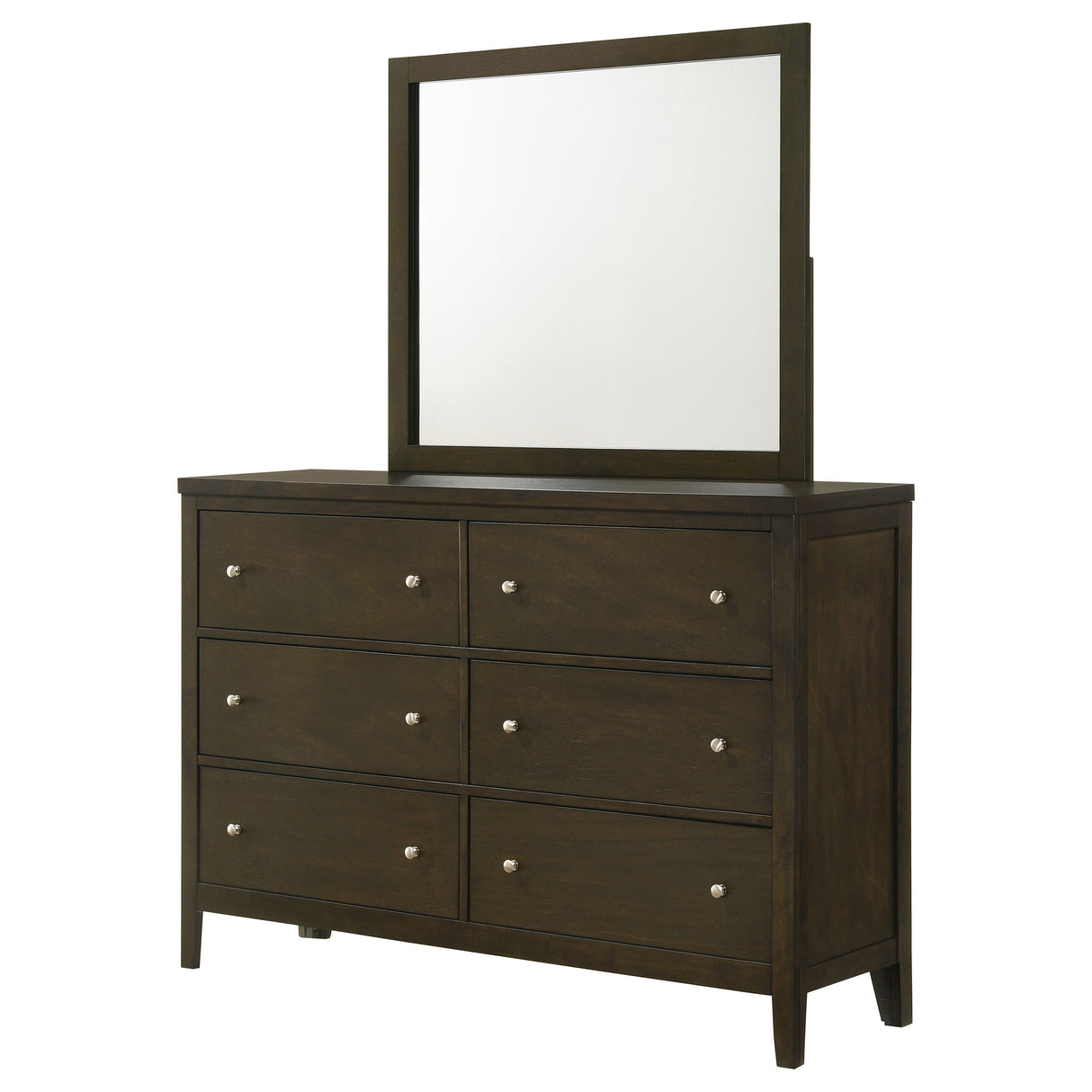 Wilkes 6-drawer Dresser and Mirror Dark Cocoa - Home Elegance USA