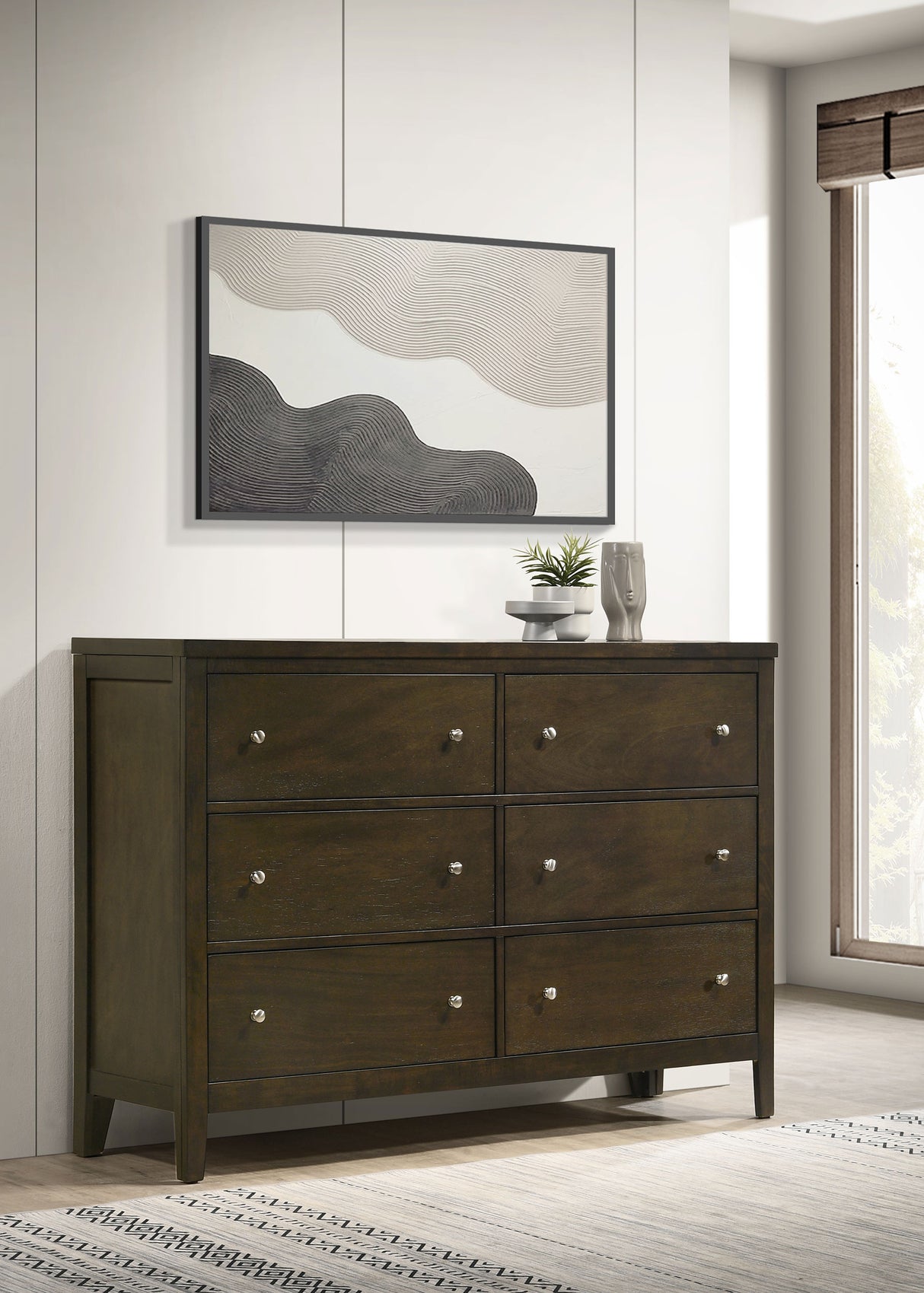 Wilkes 6-drawer Dresser Cabinet Dark Cocoa - Home Elegance USA