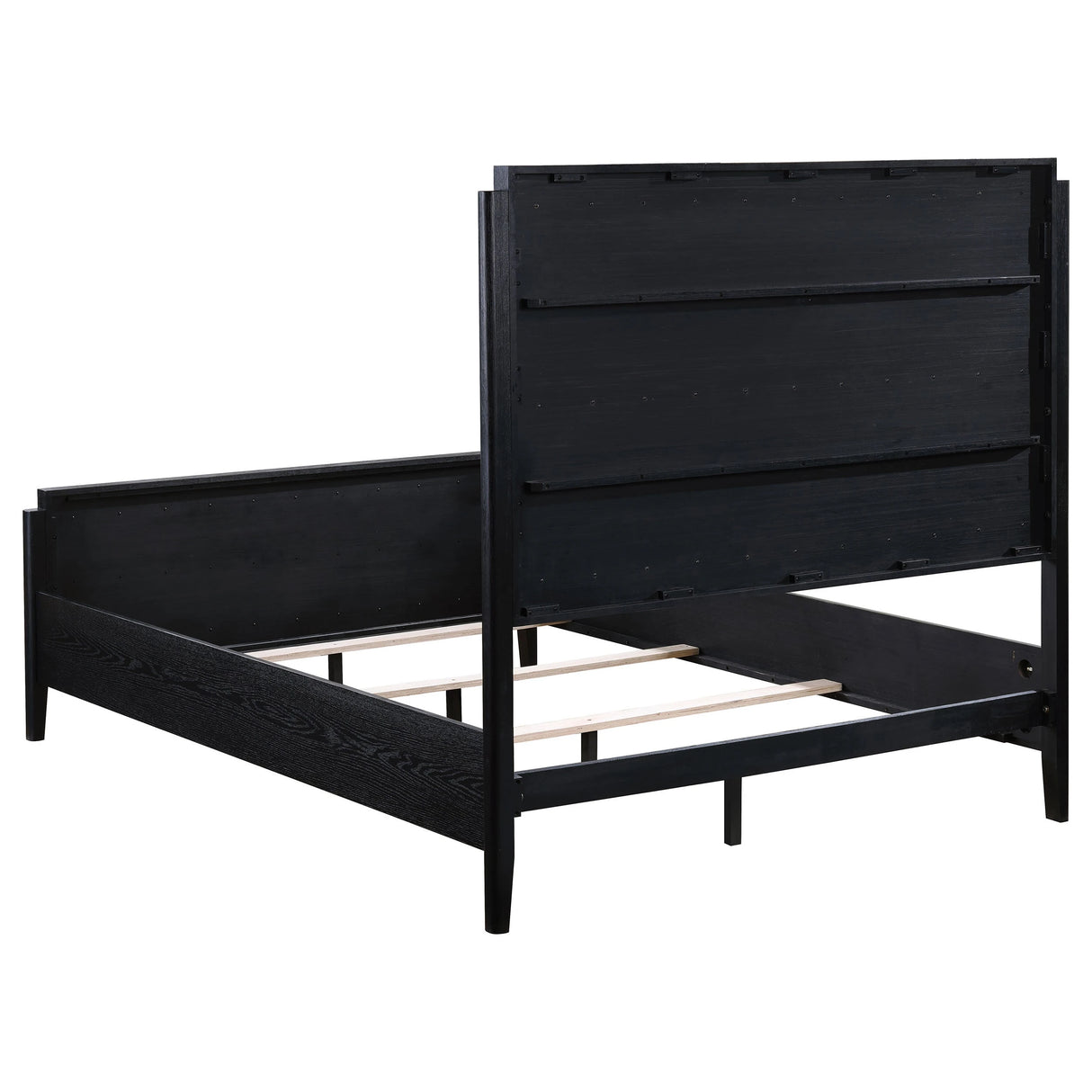 Brookmead 4‑Piece Queen Bedroom Set in Black with Ivory Upholstery & Gold Accents | Coaster - sold by Home Elegance USA
