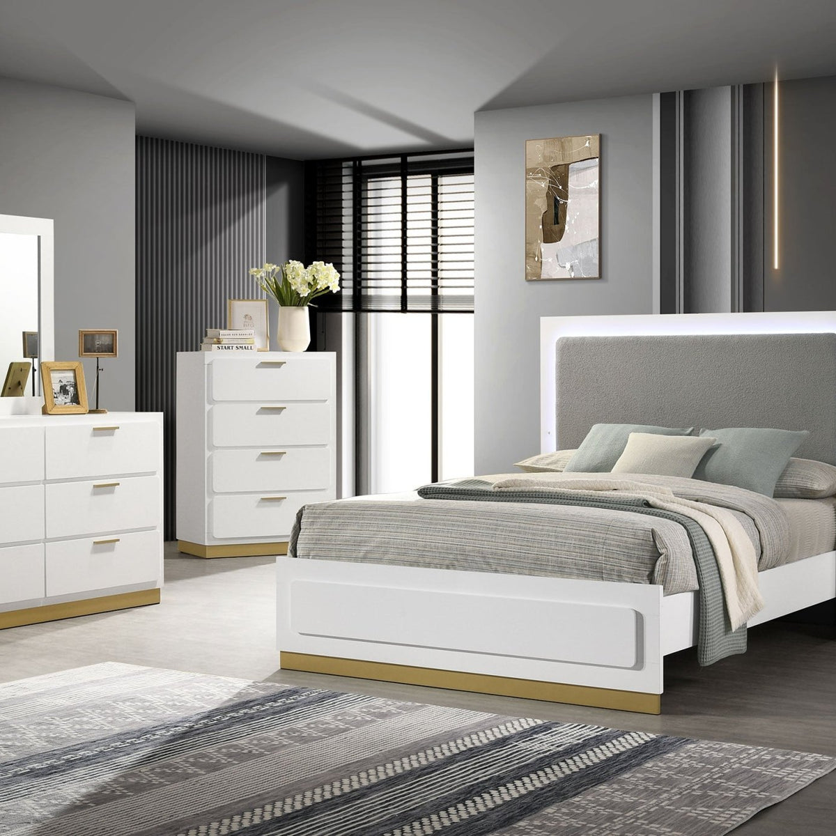 Miranda 5-piece Eastern King Bedroom Set White