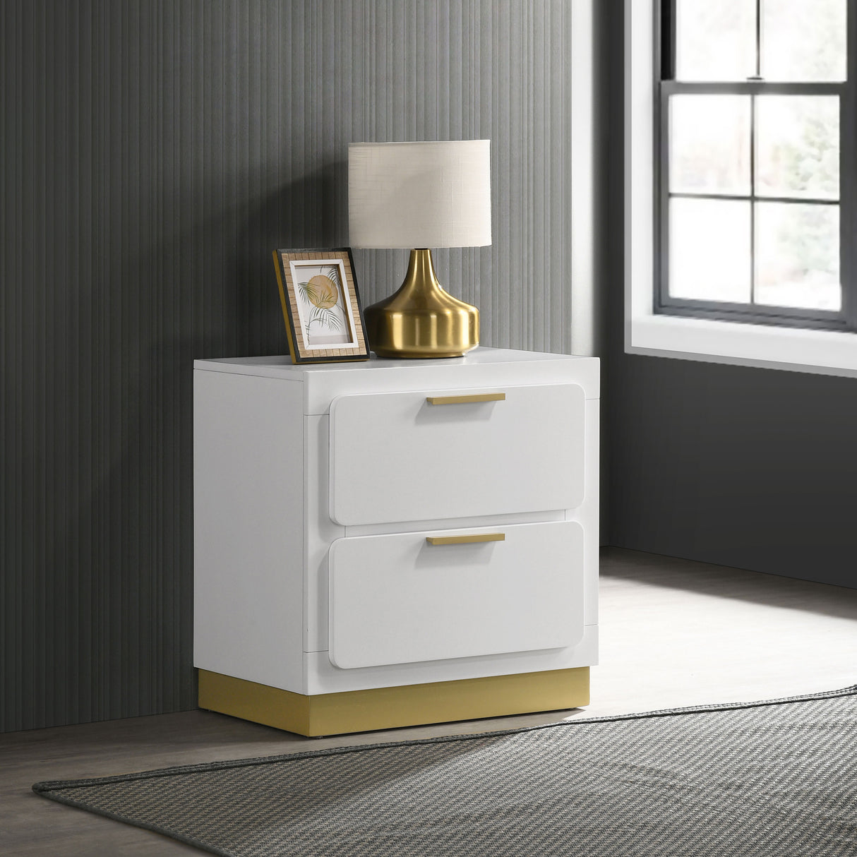 Caraway 2-drawer Nightstand White - Home Elegance USA