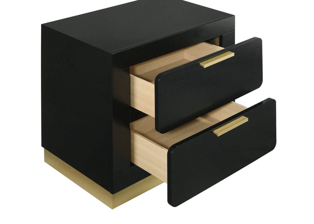 Caraway 2-drawer Nightstand Black - Home Elegance USA