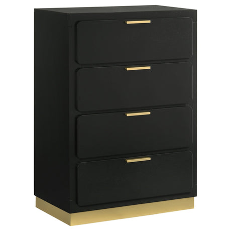 Caraway 4 - drawer Bedroom Chest Black | Coaster | Home Elegance USA