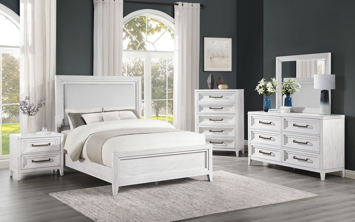 Marielle 2-drawer Nightstand Bedside Table Distressed White - Home Elegance USA