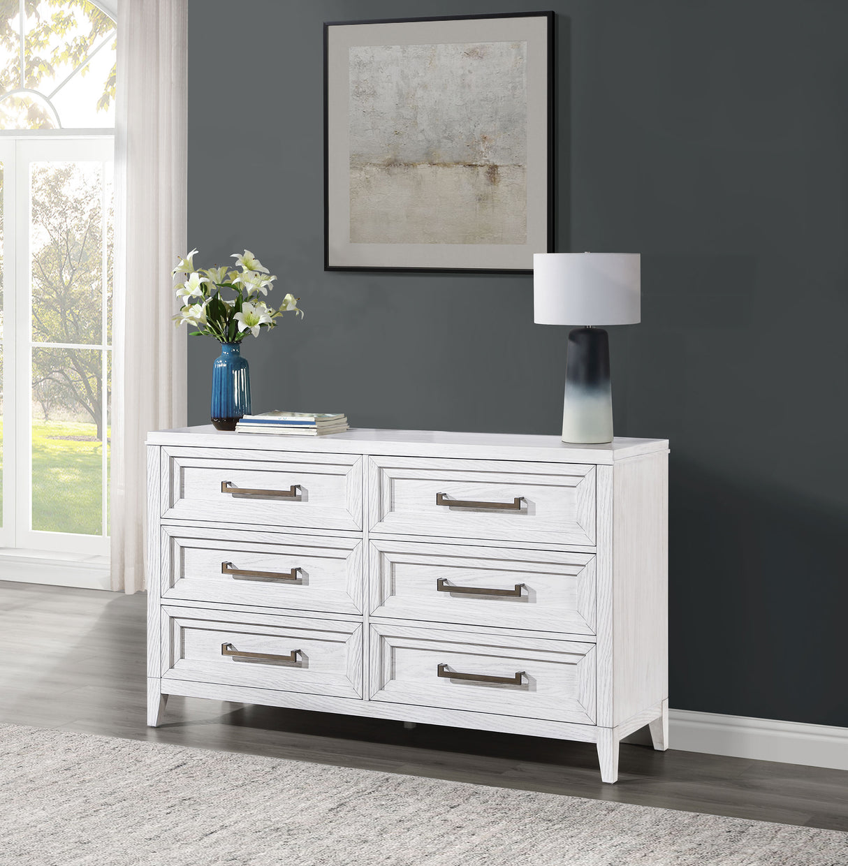 Marielle 6-drawer Bedroom Dresser Distressed White - Home Elegance USA