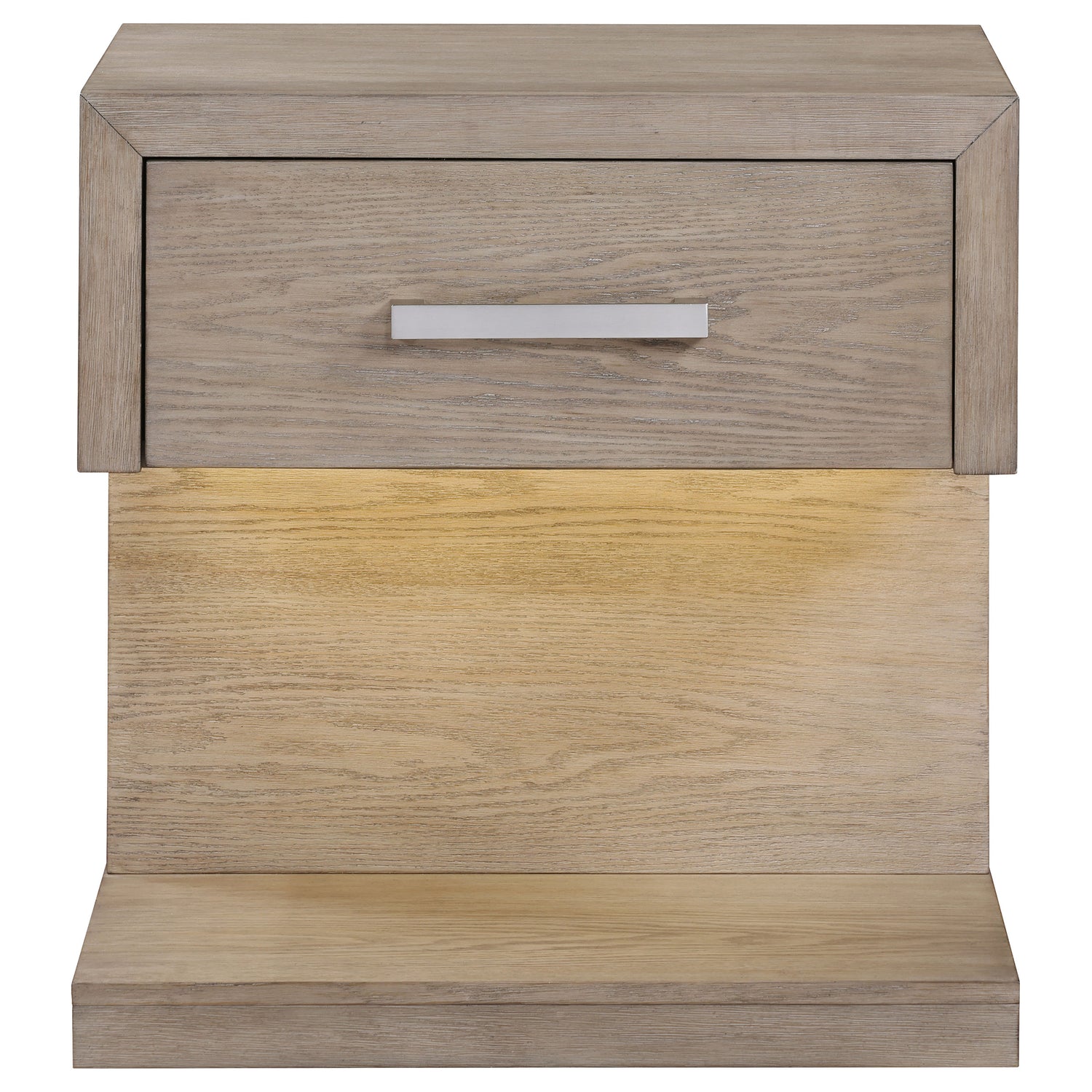 Kenora 1-drawer Nightstand Bedside Table Barley Brown - Home Elegance USA