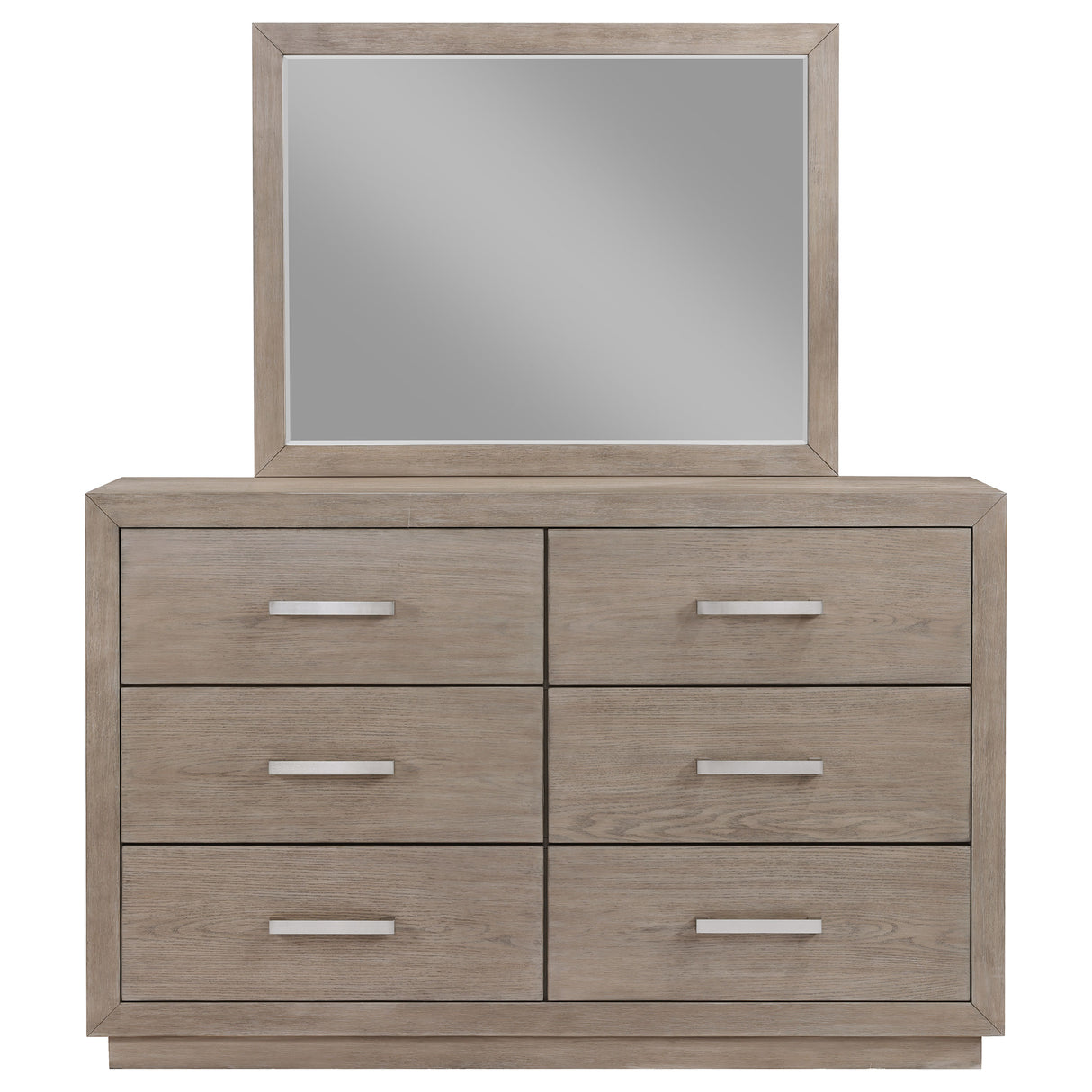 Kenora 6-drawer Dresser and Mirror Barley Brown - Home Elegance USA