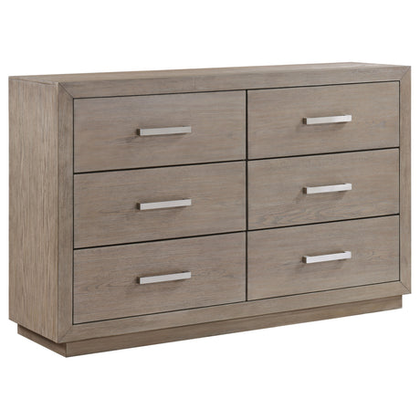 Kenora 6-drawer Dresser Barley Brown - Home Elegance USA