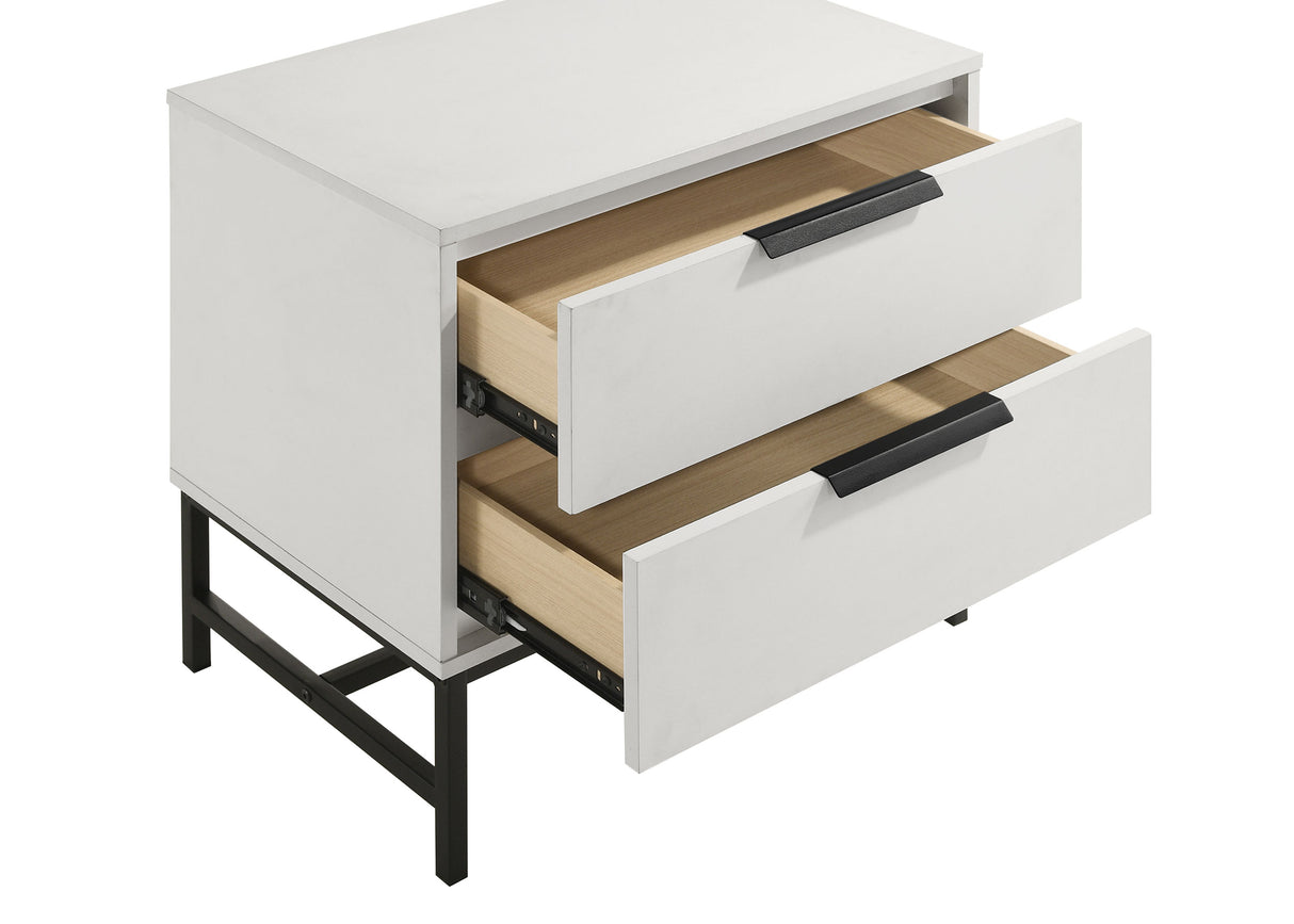 Sonora 2-drawer Nightstand Bedside Table White - Home Elegance USA