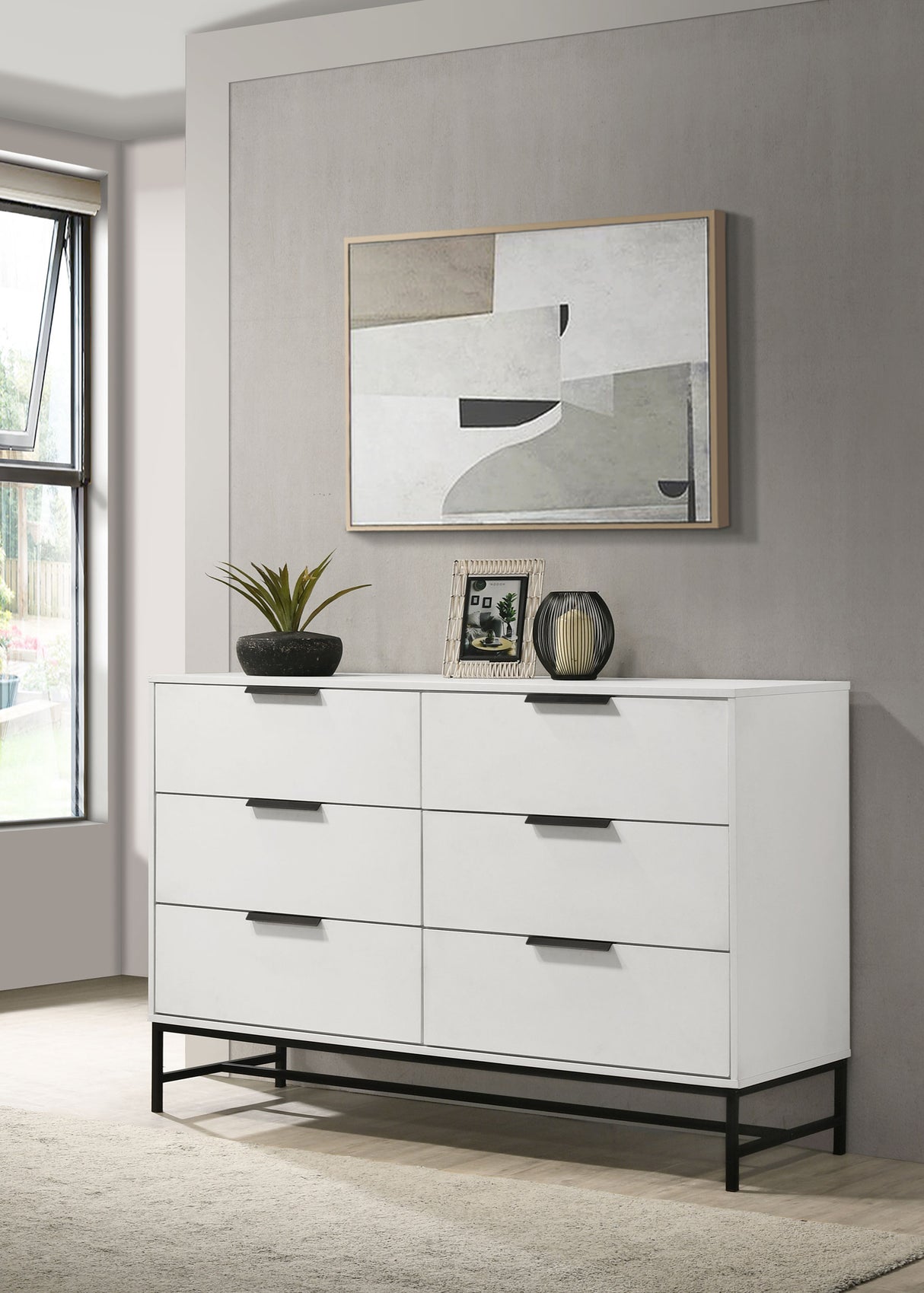 Sonora 6-drawer Bedroom Dresser White - Home Elegance USA