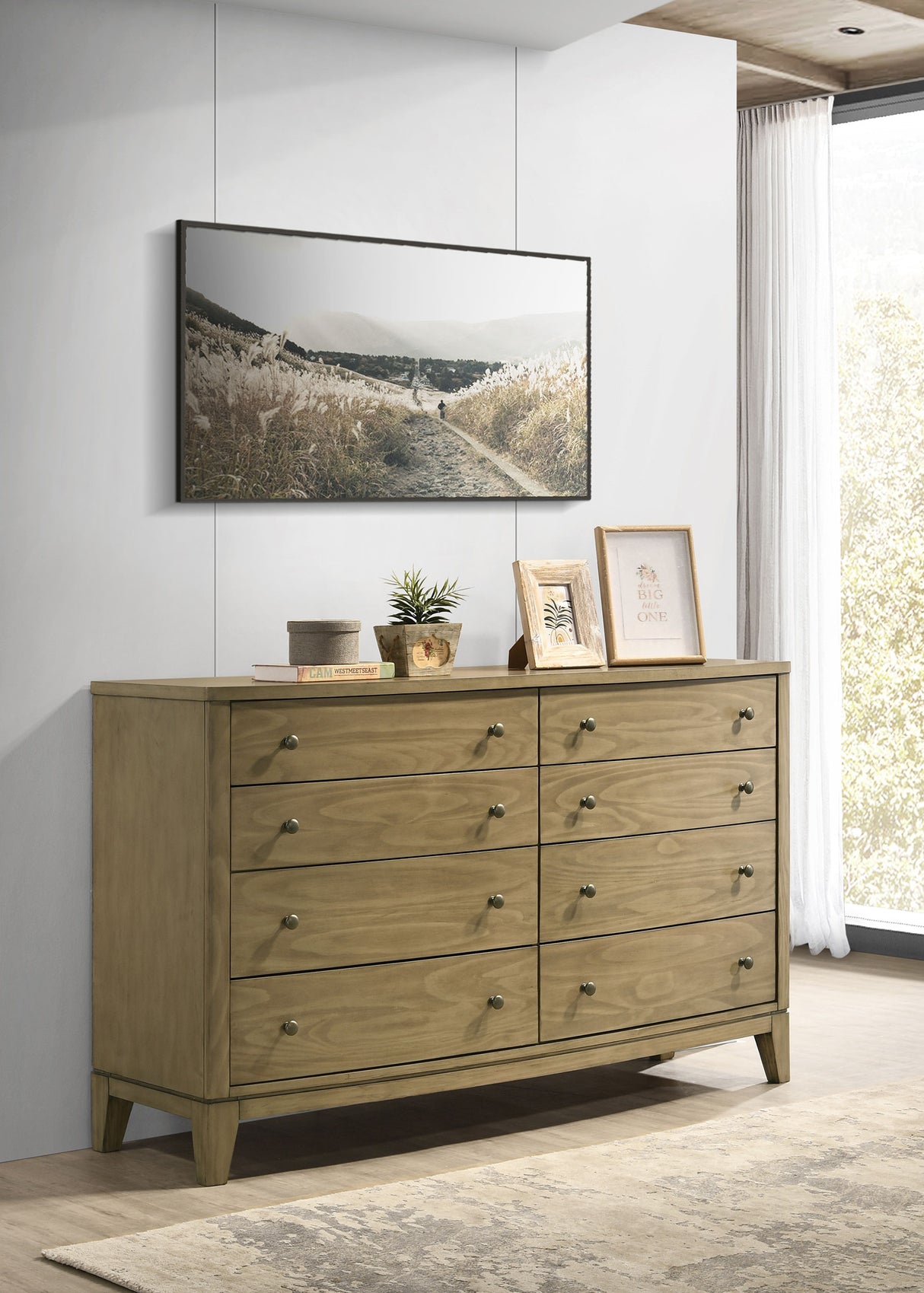 Granada 8-drawer Dresser Cabinet Natural Pine - Home Elegance USA