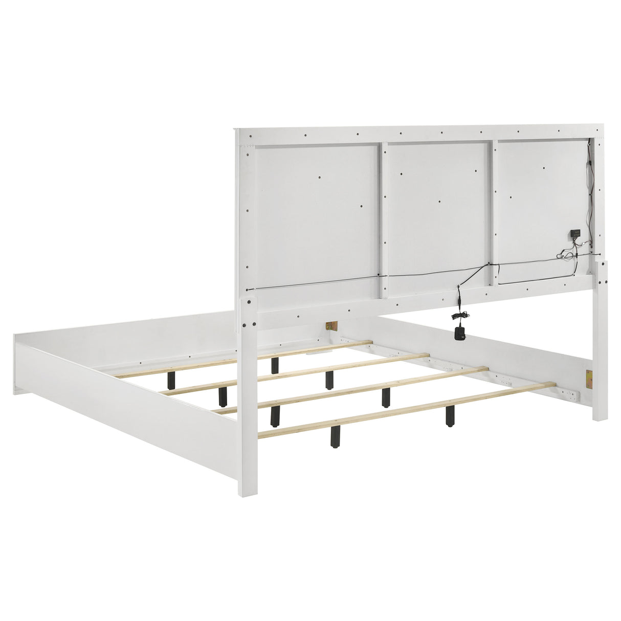 Ives 5-piece Eastern King Bedroom Set White High Gloss - sold by Home Elegance USA