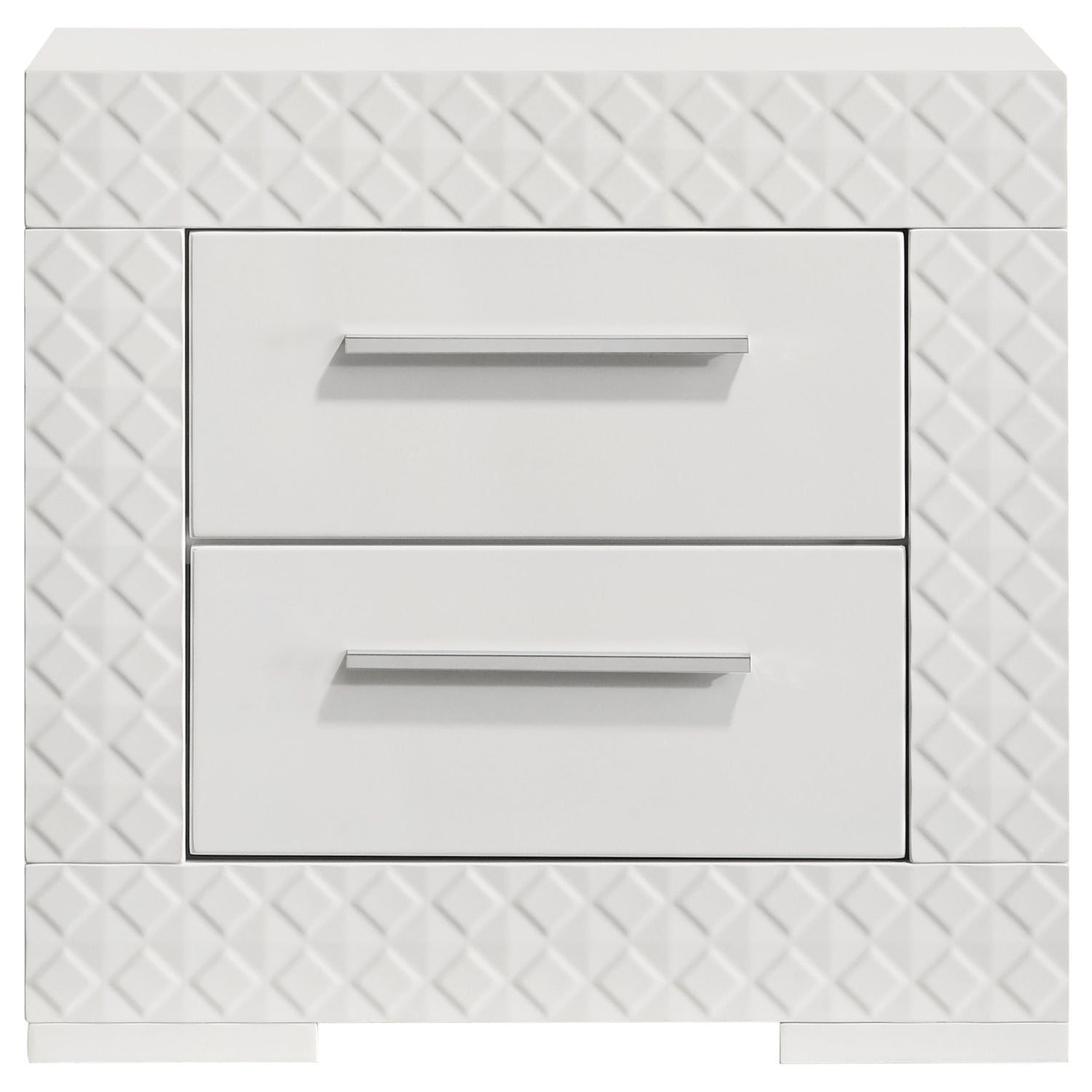 Ives 2-drawer Nightstand Bedside Table White High Gloss - Home Elegance USA