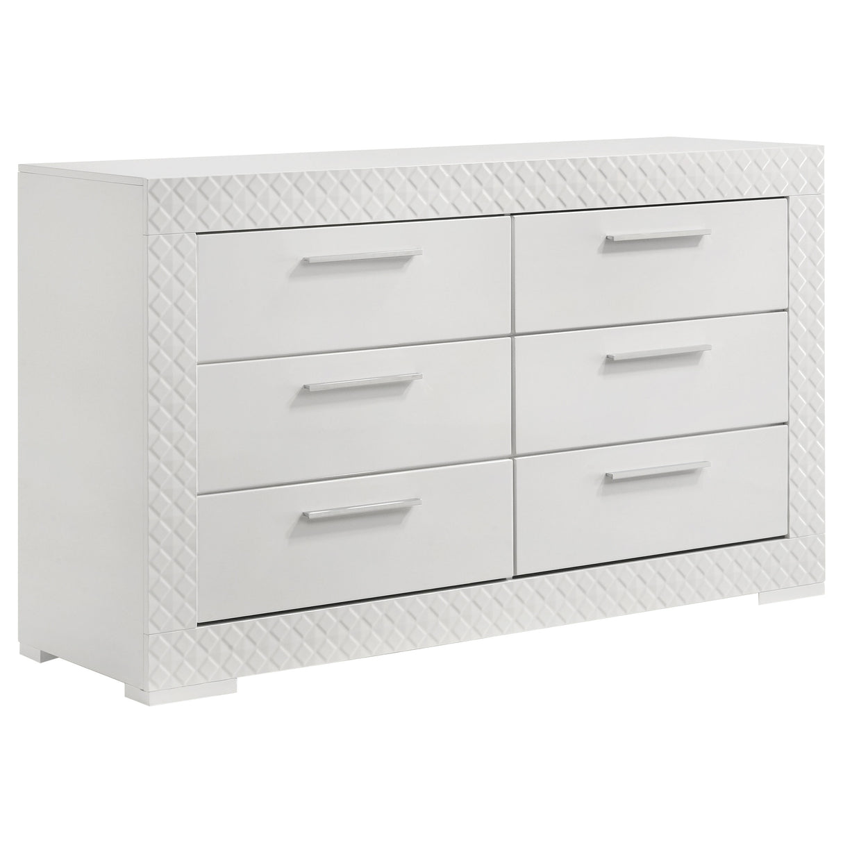 Ives 6-drawer Dresser Cabinet White High Gloss - Home Elegance USA