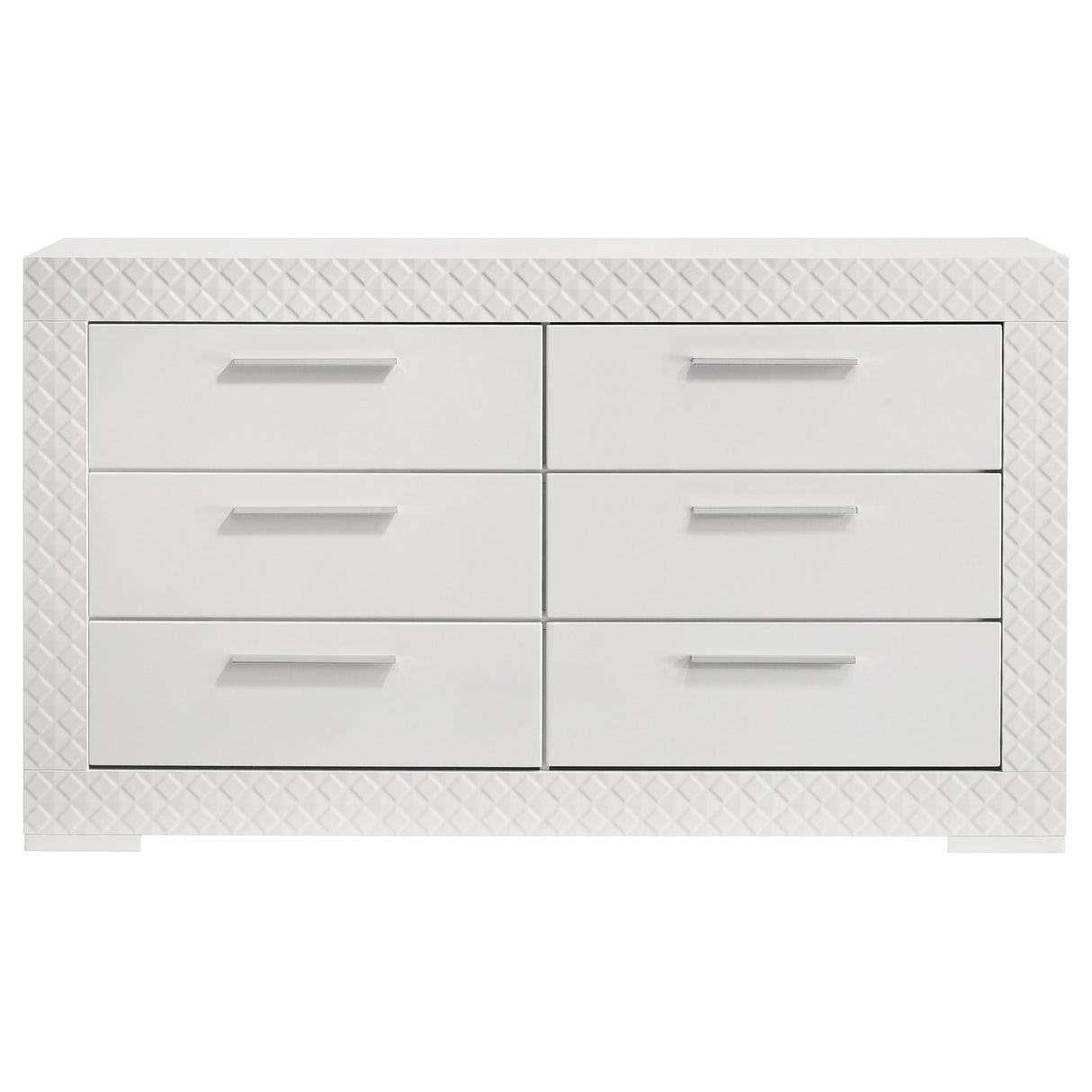 Ives 6-drawer Dresser Cabinet White High Gloss - Home Elegance USA