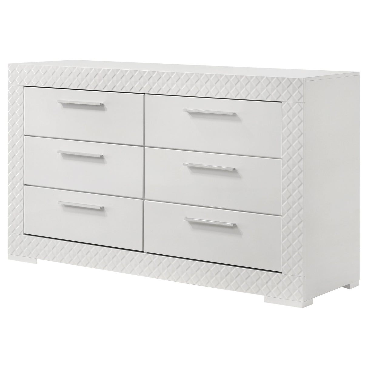 Ives 6-drawer Dresser Cabinet White High Gloss - Home Elegance USA
