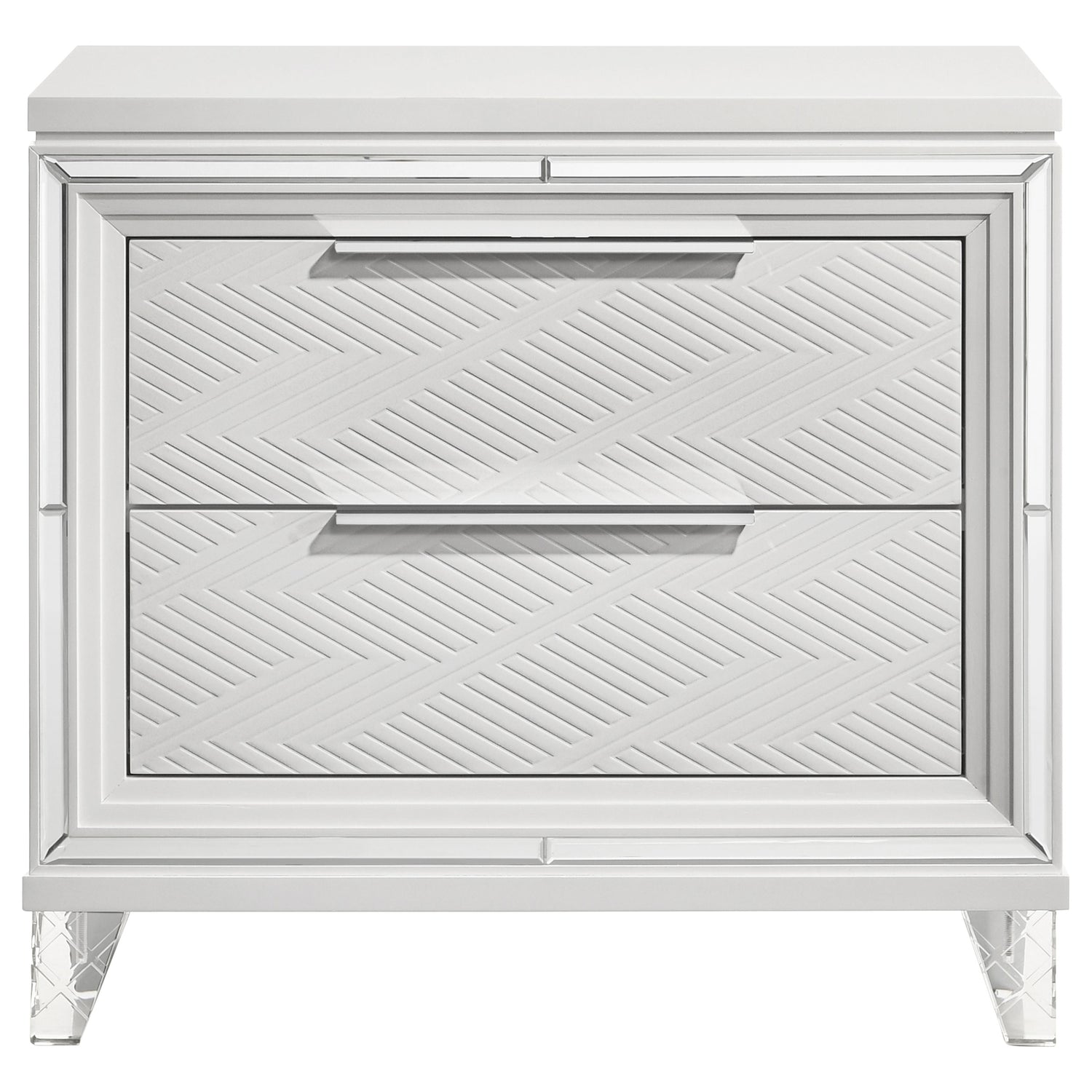 Marmore 2-drawer Nightstand Bedside Table White - Home Elegance USA