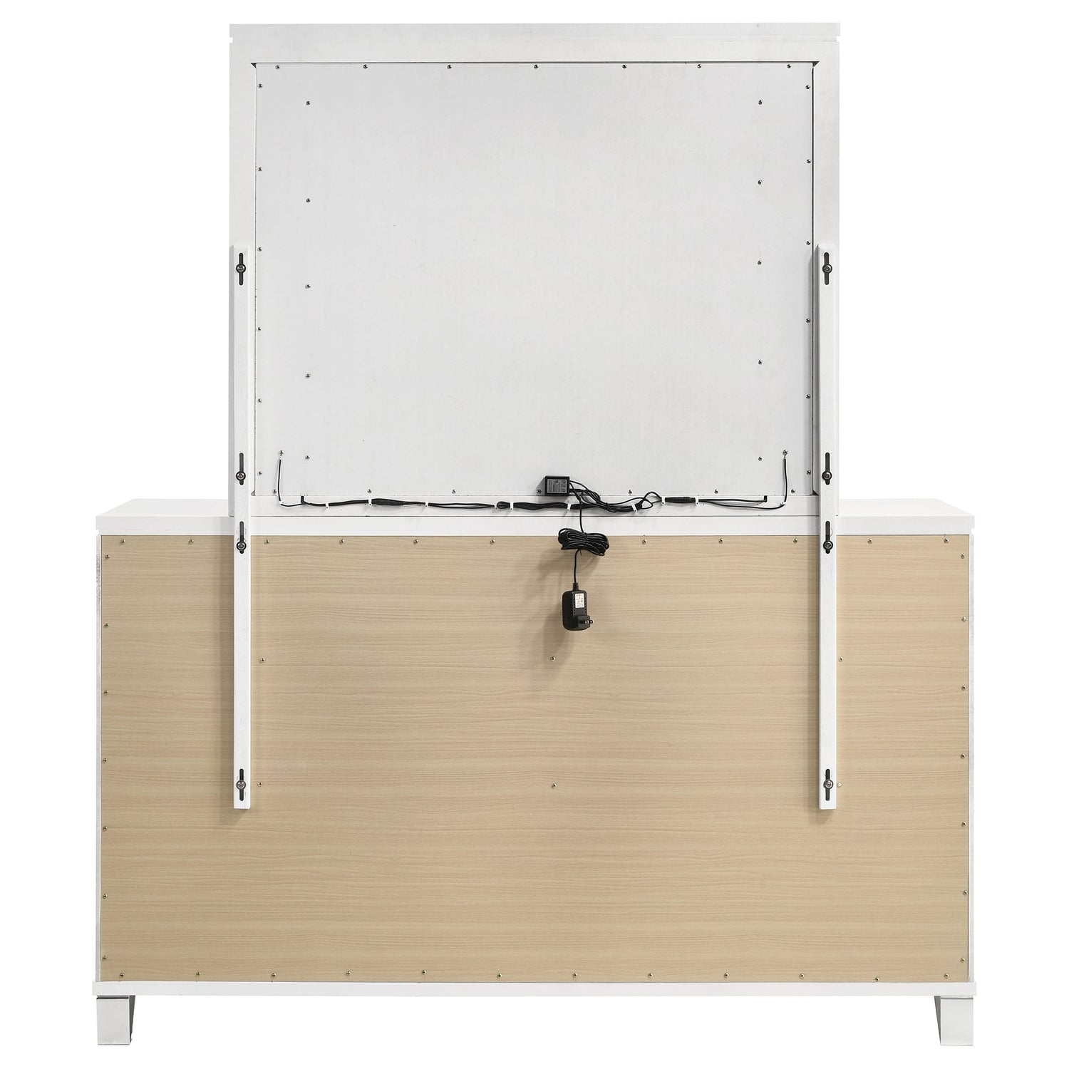 Marmore 9-drawer Dresser and LED Mirror White - Home Elegance USA