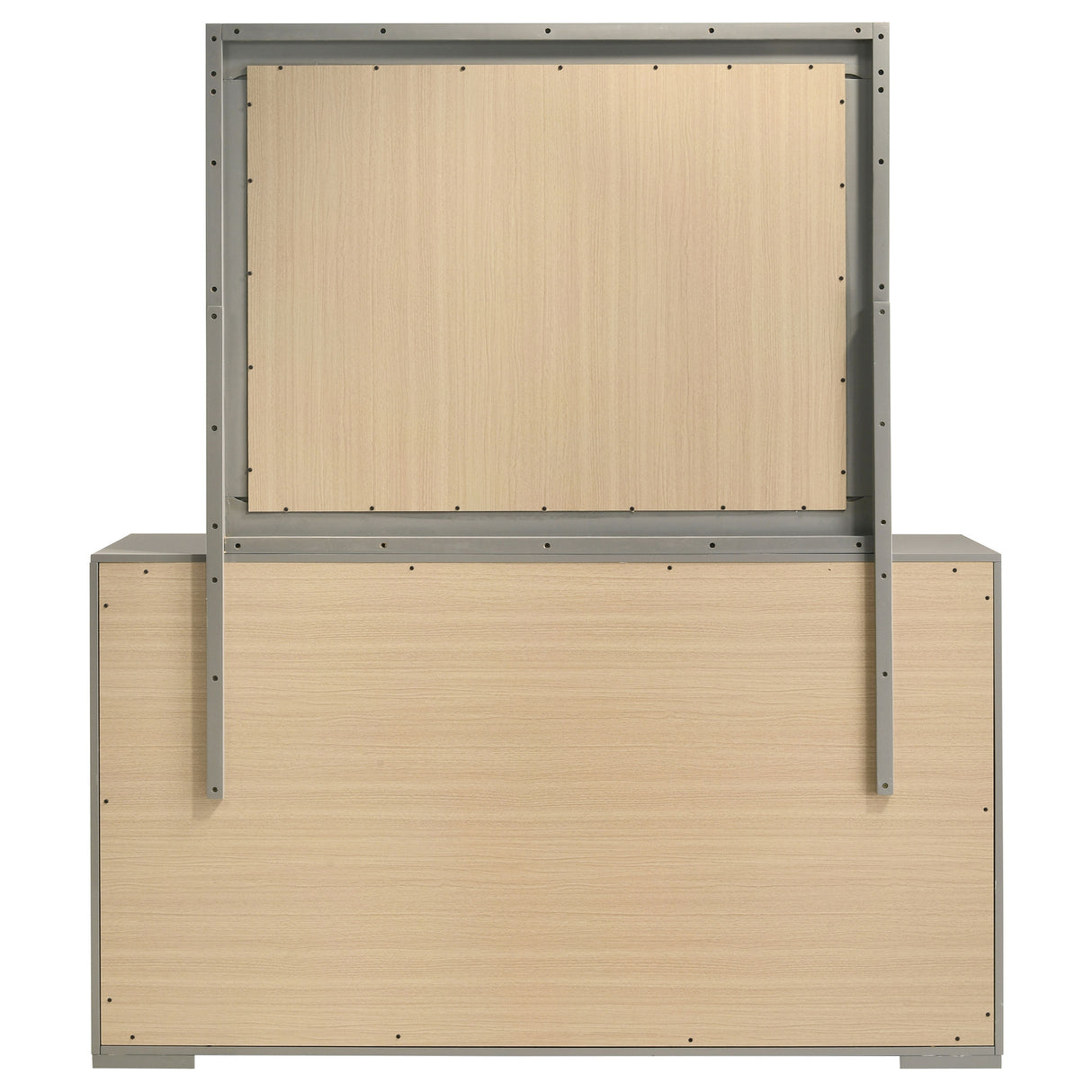 Ives 6-drawer Dresser and Mirror Grey High Gloss - Home Elegance USA