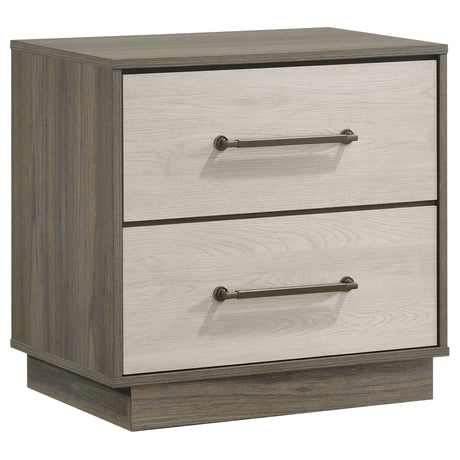 Fenwick 2-drawer Nightstand Bedside Table Grey Oak - Home Elegance USA