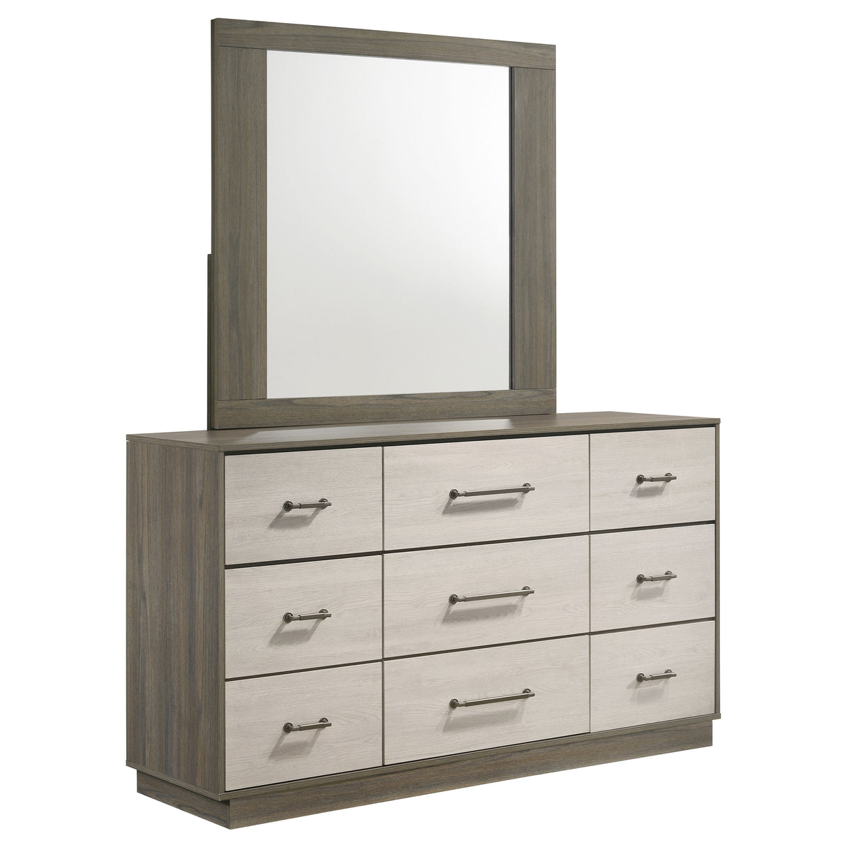 Fenwick 9-drawer Dresser with Mirror Grey Oak - Home Elegance USA