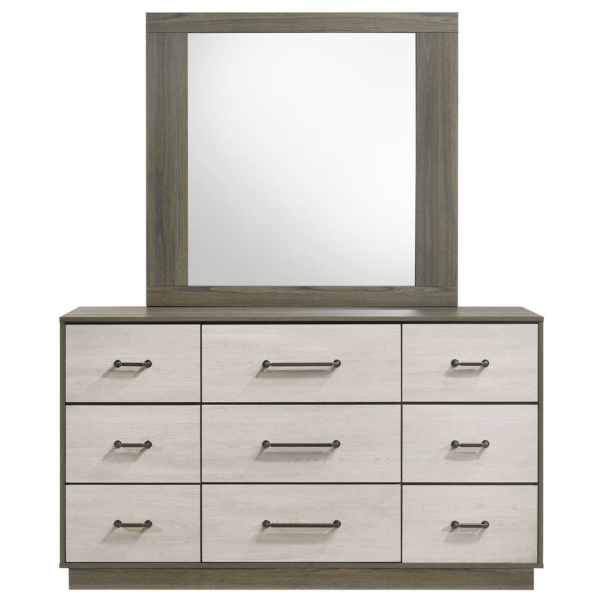 Fenwick 9-drawer Dresser with Mirror Grey Oak - Home Elegance USA