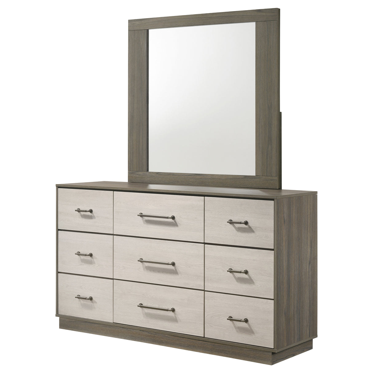 Fenwick 9-drawer Dresser with Mirror Grey Oak - Home Elegance USA