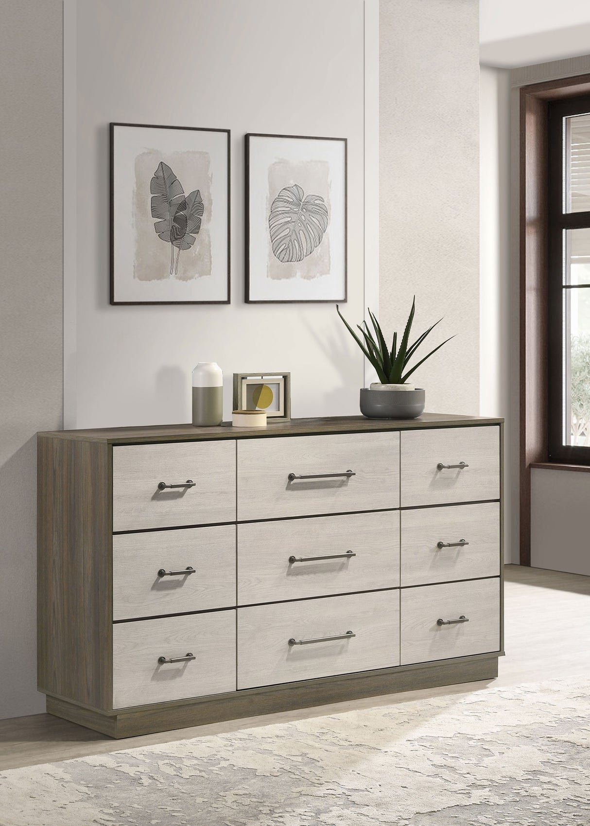 Fenwick 9-drawer Dresser Grey Oak - Home Elegance USA