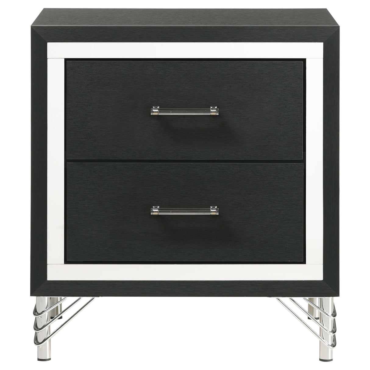 Lucia 2-drawer Nightstand Bedside Table Black - Home Elegance USA