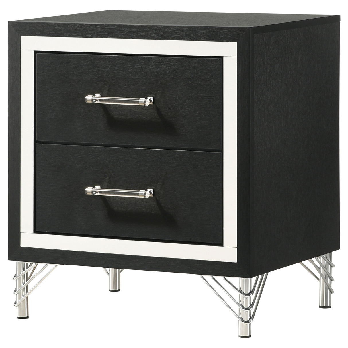Lucia 2-drawer Nightstand Bedside Table Black - Home Elegance USA