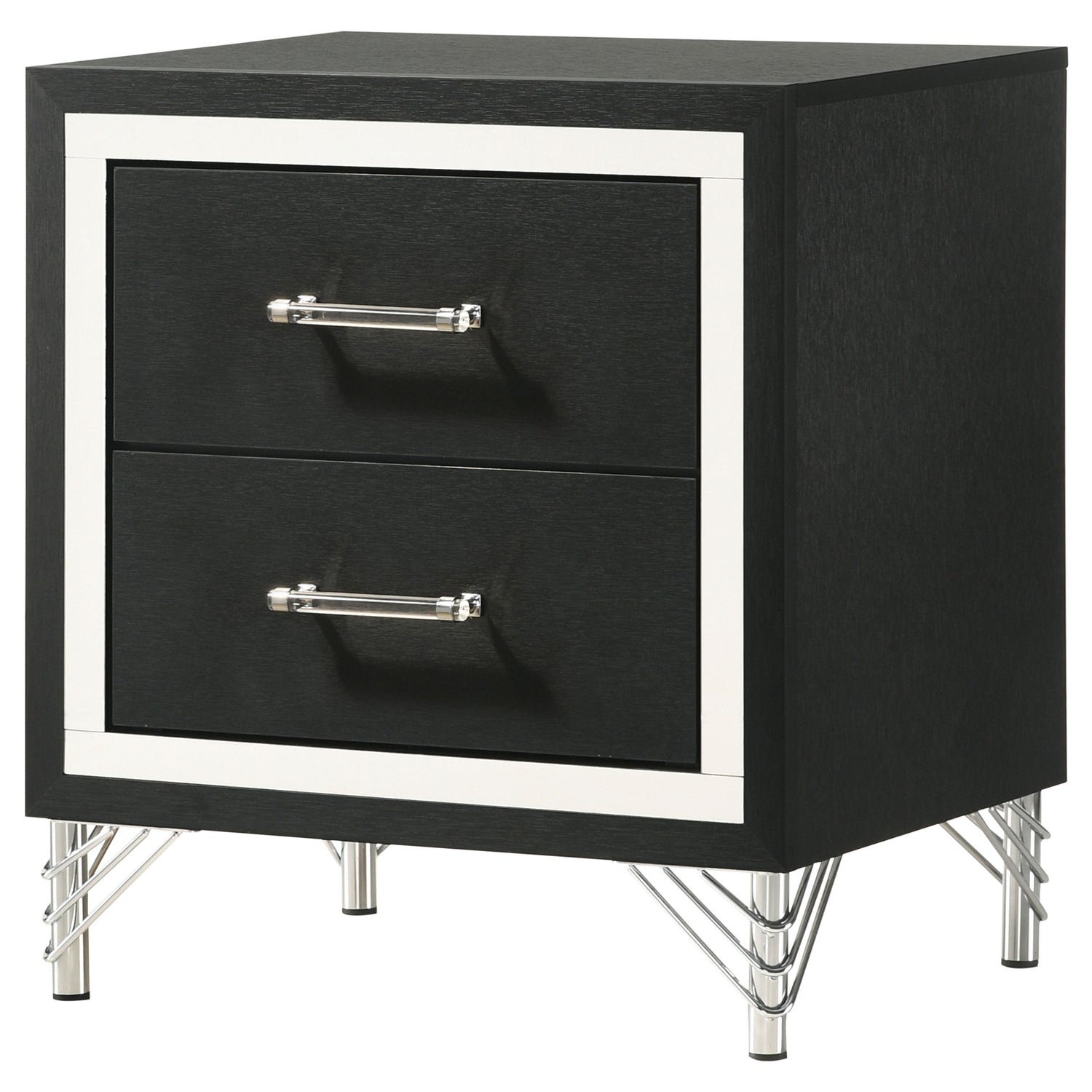 Lucia 2-drawer Nightstand Bedside Table Black - Home Elegance USA
