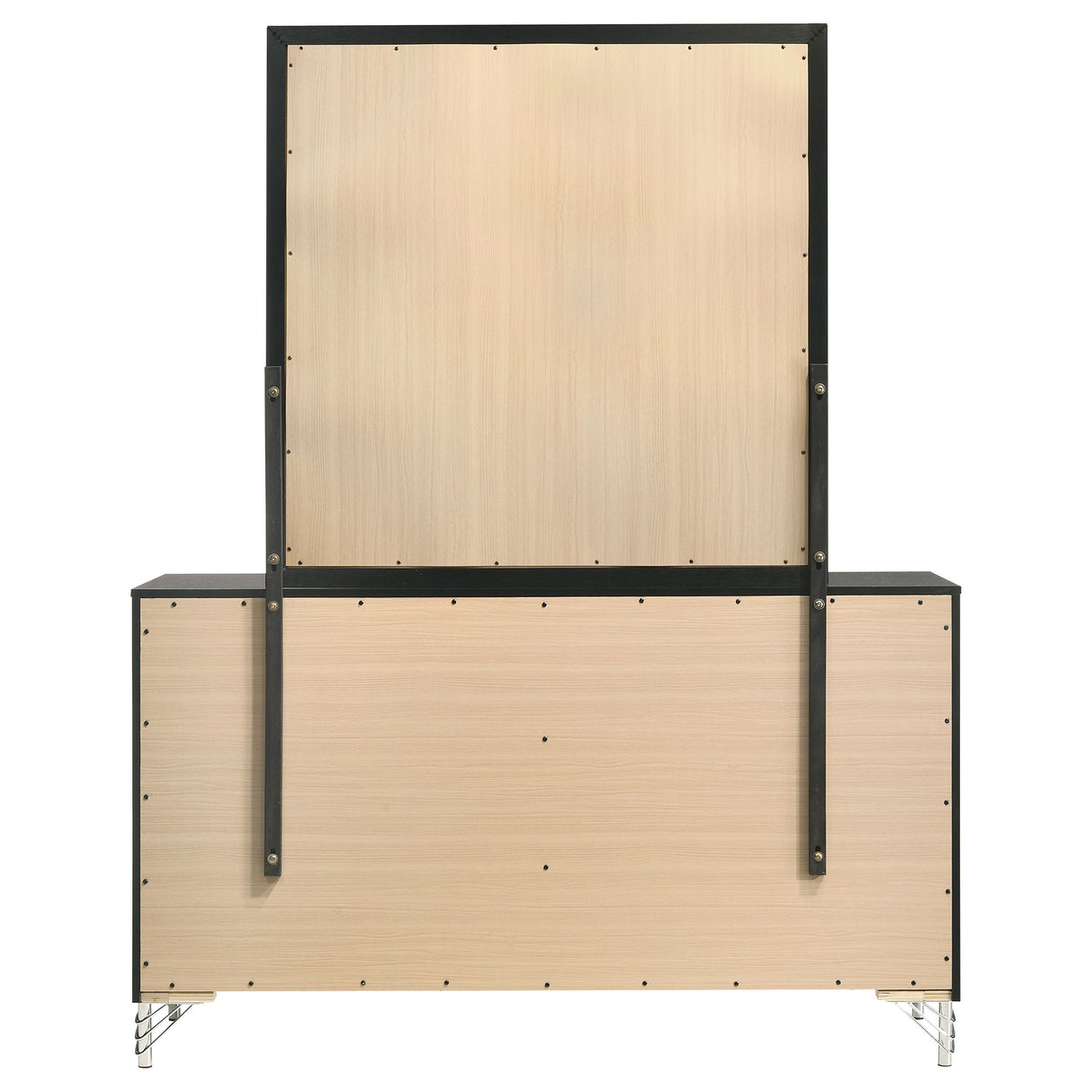 Lucia 6-drawer Dresser and Mirror Black - Home Elegance USA