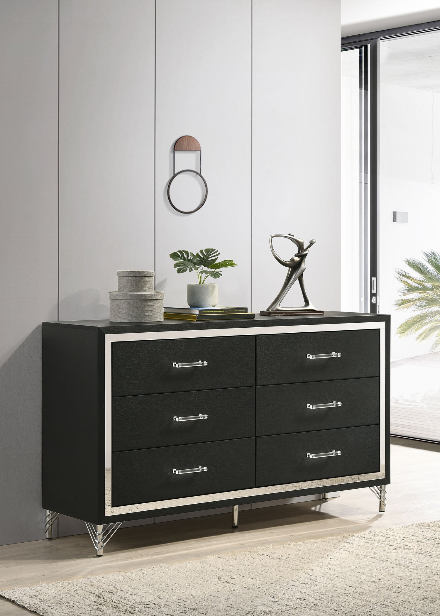 Lucia 6-drawer Dresser Cabinet Black - Home Elegance USA