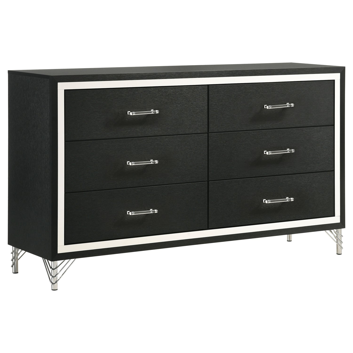 Lucia 6-drawer Dresser Cabinet Black - Home Elegance USA