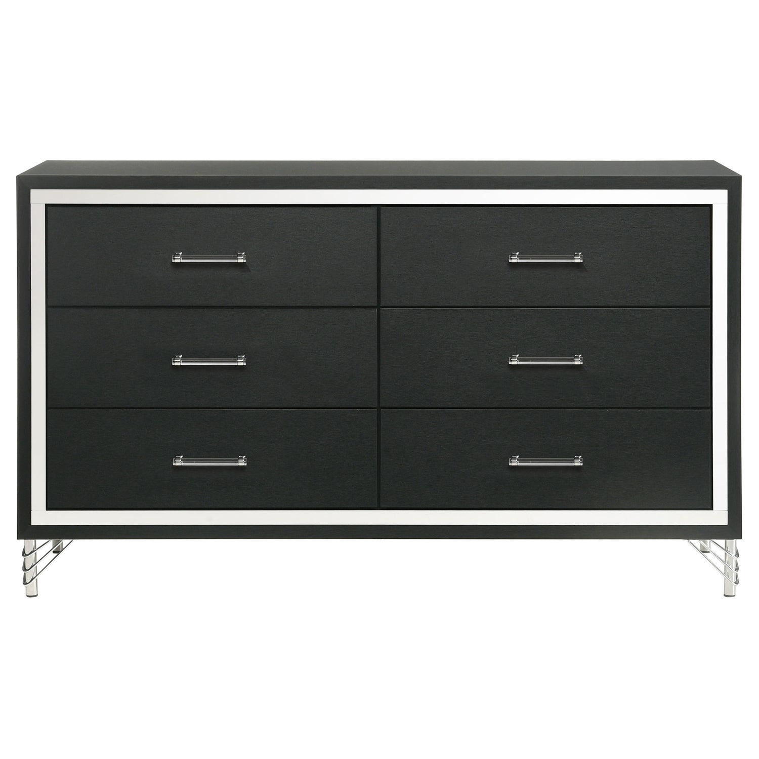 Lucia 6-drawer Dresser Cabinet Black - Home Elegance USA