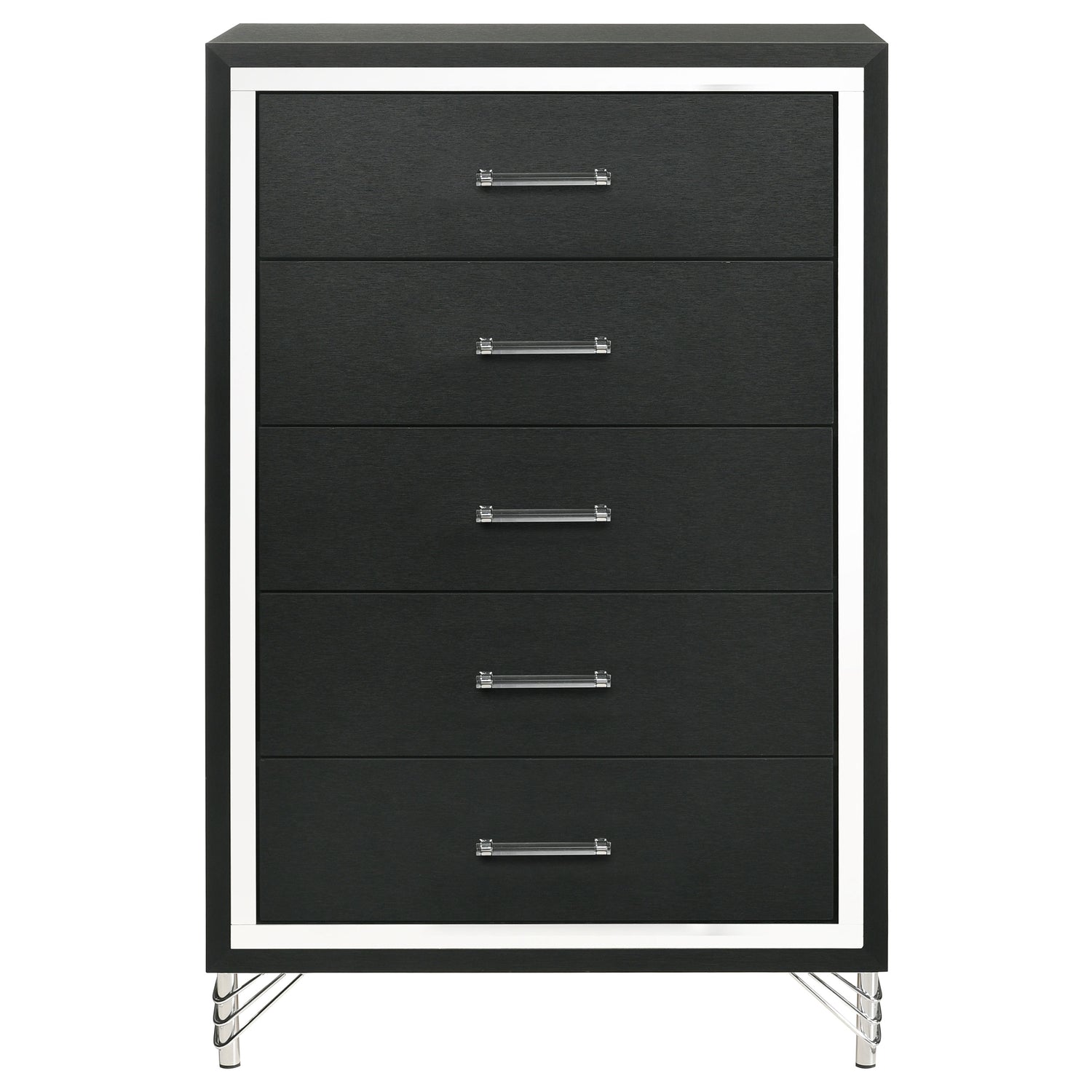 Lucia 5-drawer Bedroom Chest of Drawers Black - Home Elegance USA