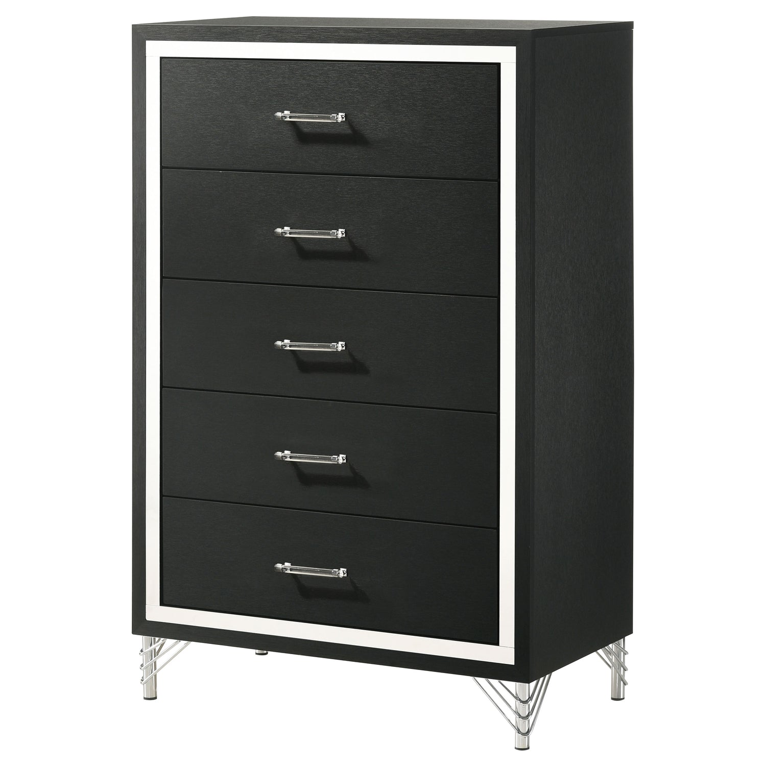 Lucia 5-drawer Bedroom Chest of Drawers Black - Home Elegance USA