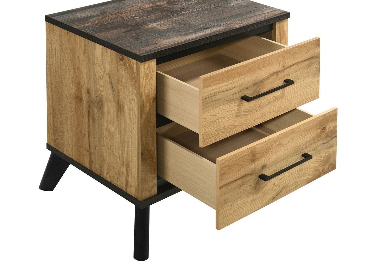 Kaywood 2-drawer Nightstand Bedside Table Natural Pine - Home Elegance USA