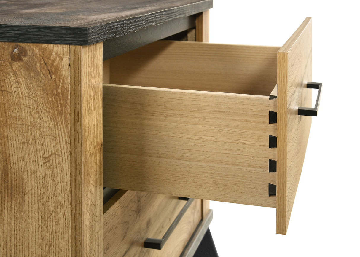 Kaywood 2-drawer Nightstand Bedside Table Natural Pine - Home Elegance USA