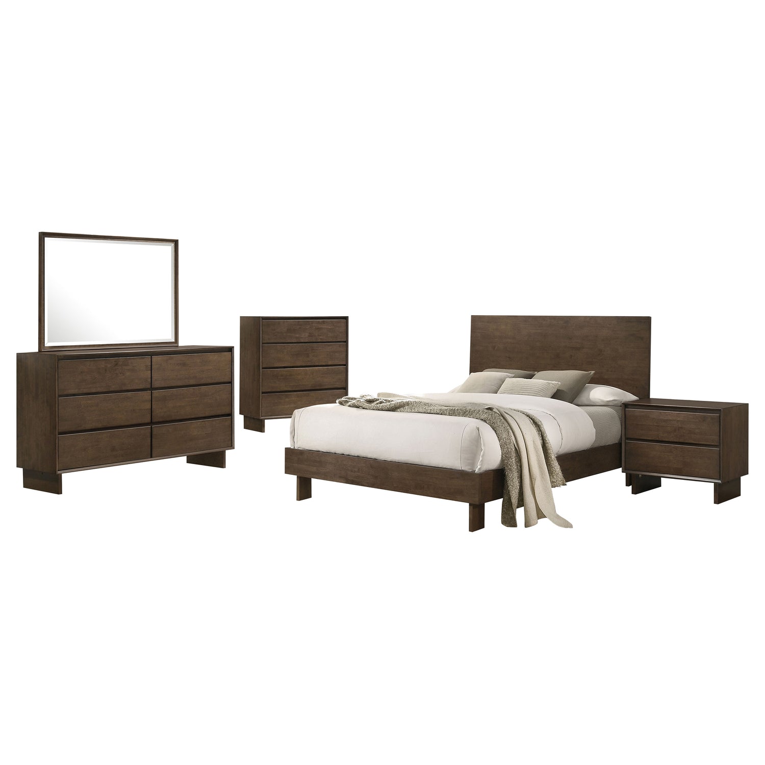Glenwood 5-piece Eastern King Bedroom Set Warm Brown – Coaster Furniture - Home Elegance USA