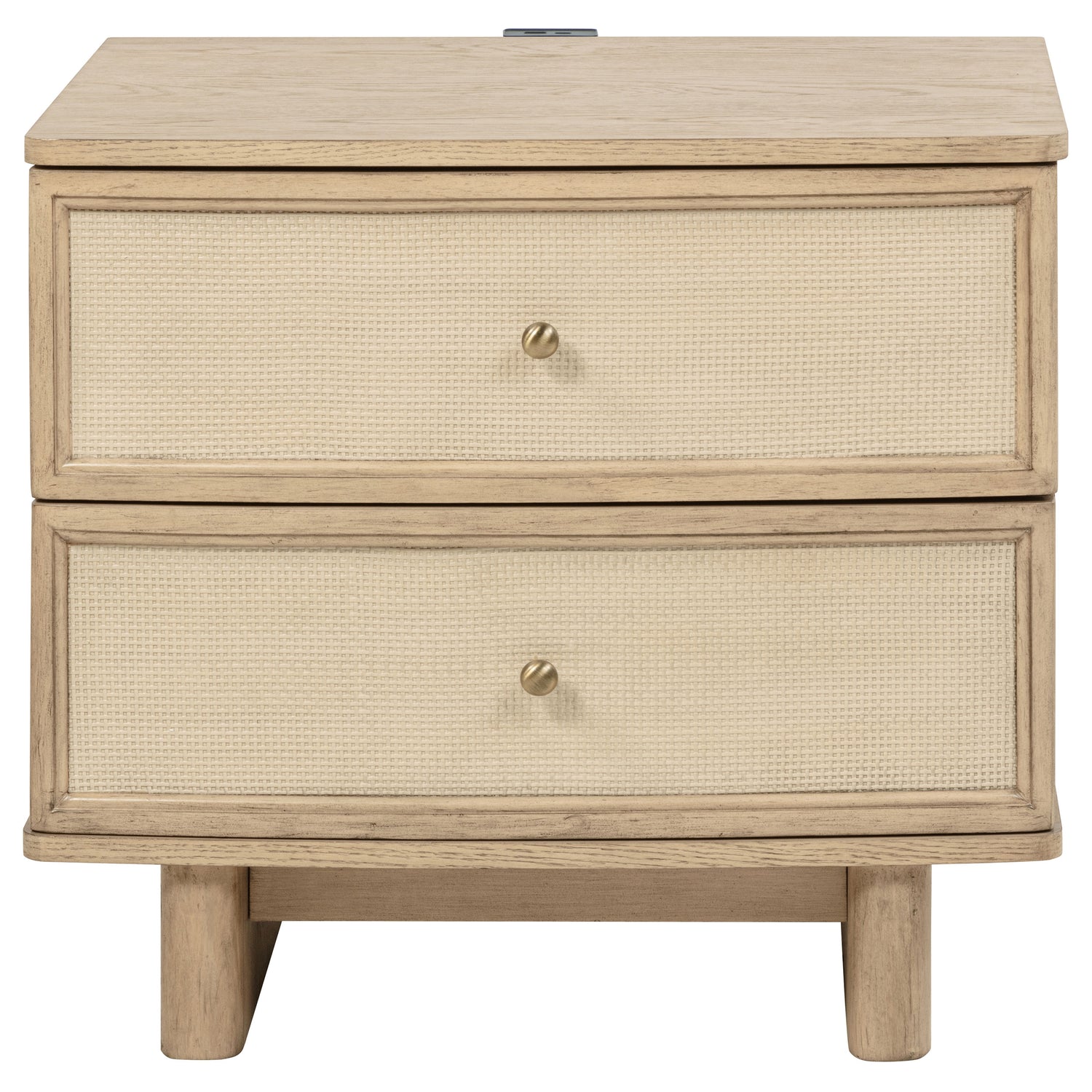 Kailani 2-drawer Nightstand Bedside Table Beige Oak - Home Elegance USA