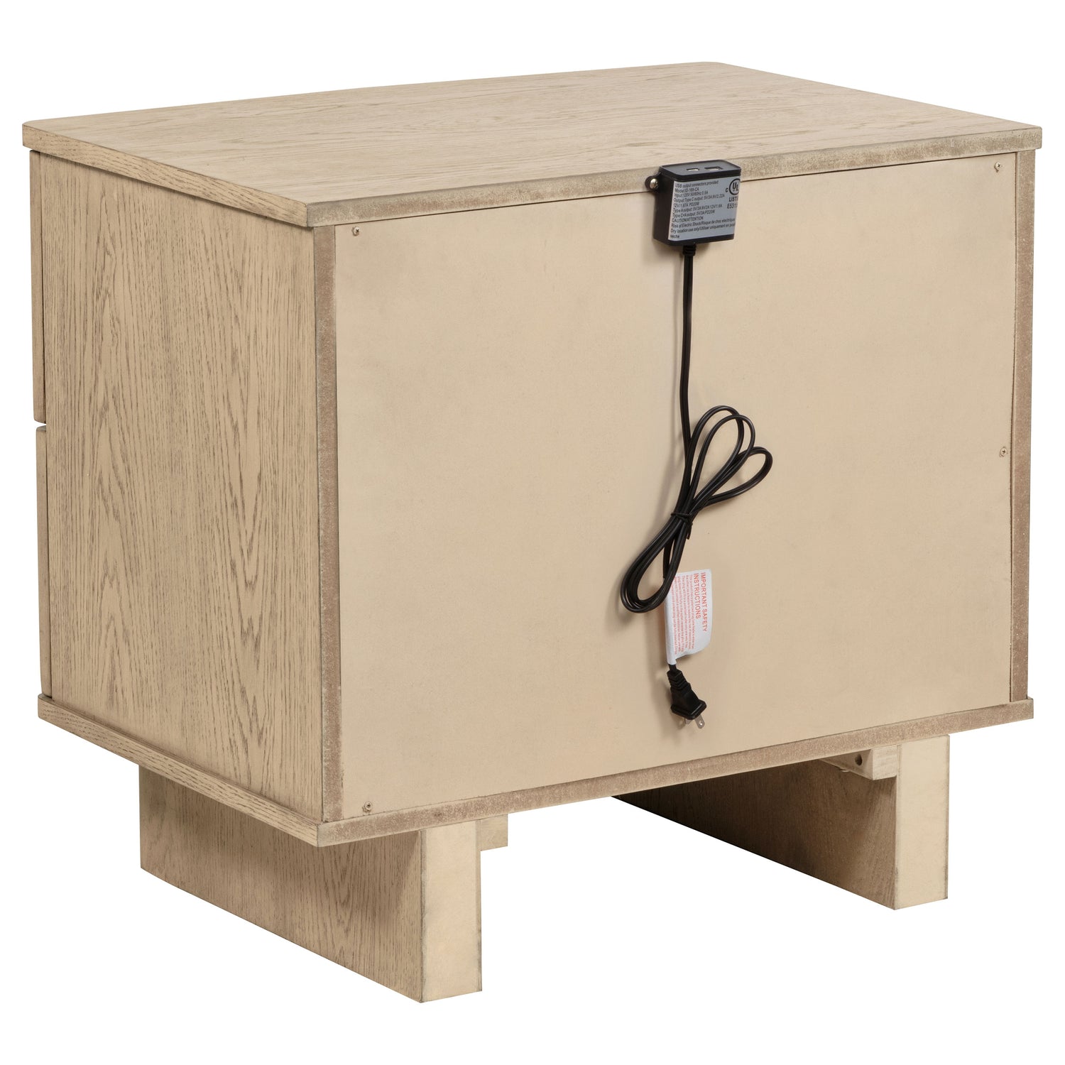 Kailani 2-drawer Nightstand Bedside Table Beige Oak - Home Elegance USA
