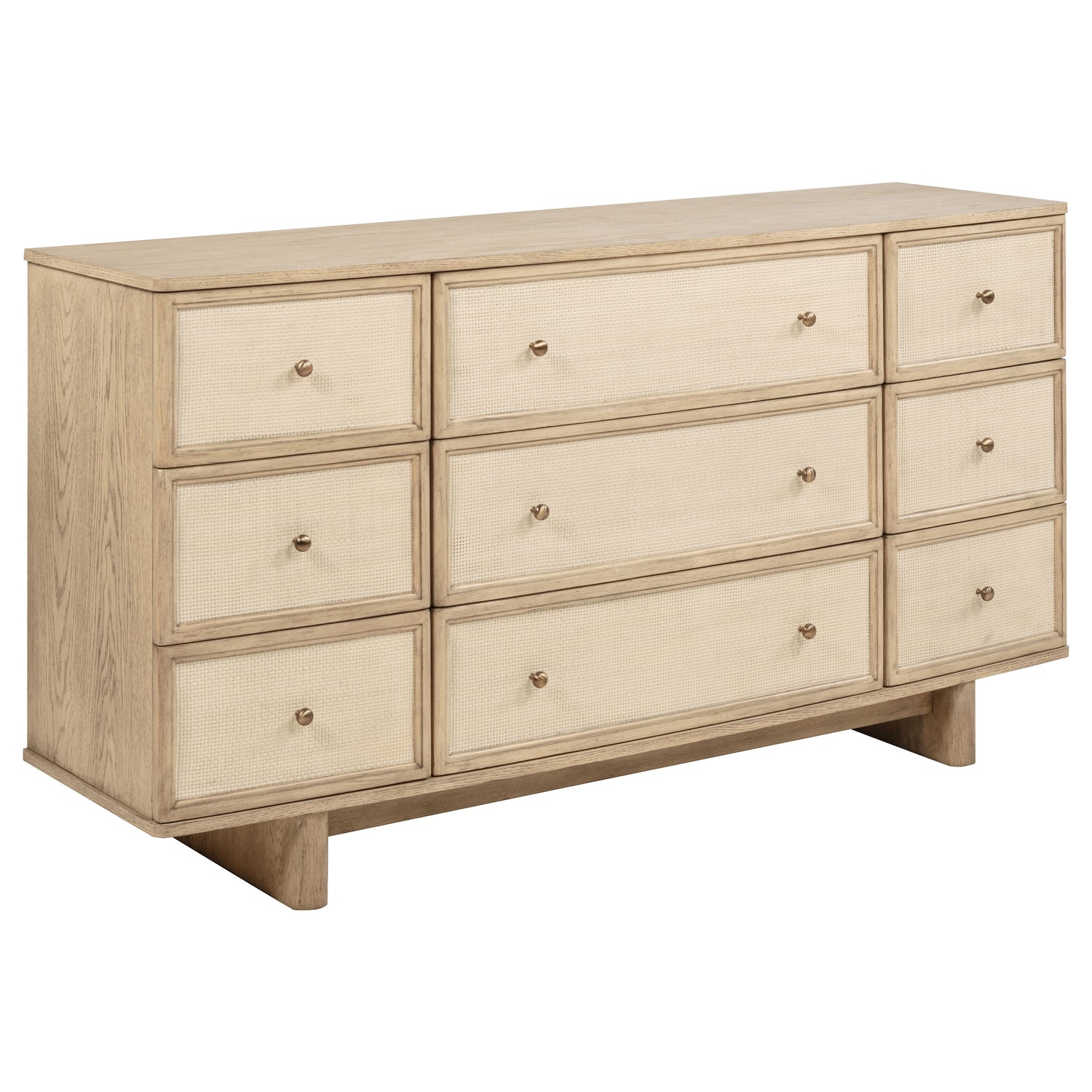 Kailani 9-drawer Dresser Cabinet Beige Oak - Home Elegance USA